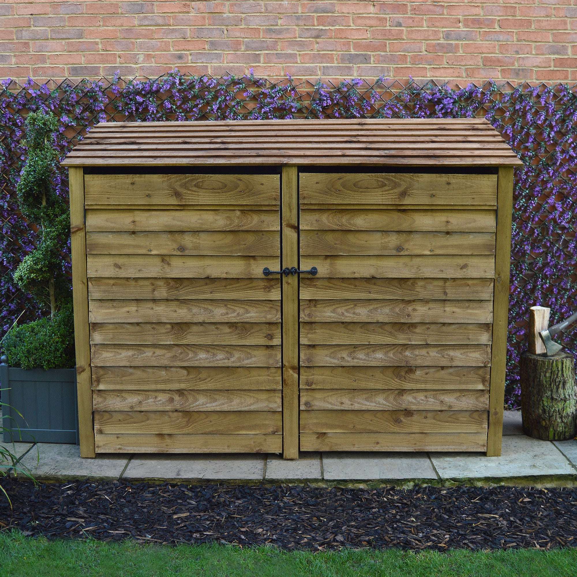 Exceptional Garden:Rutland County Normanton Log Store with Door - 6ft