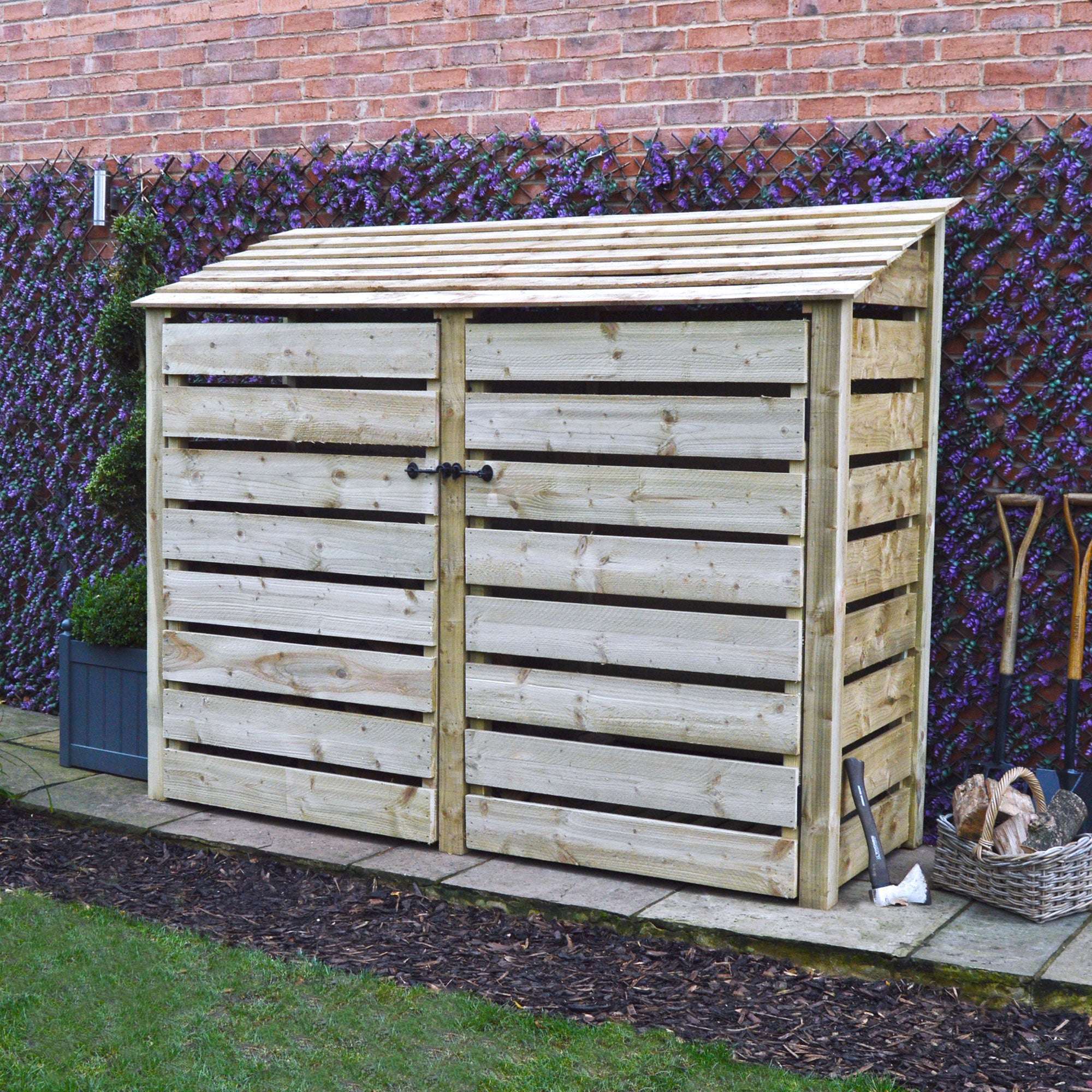 Rutland County Normanton Log Store with Door - 6ft:Rutland County,Exceptional Garden