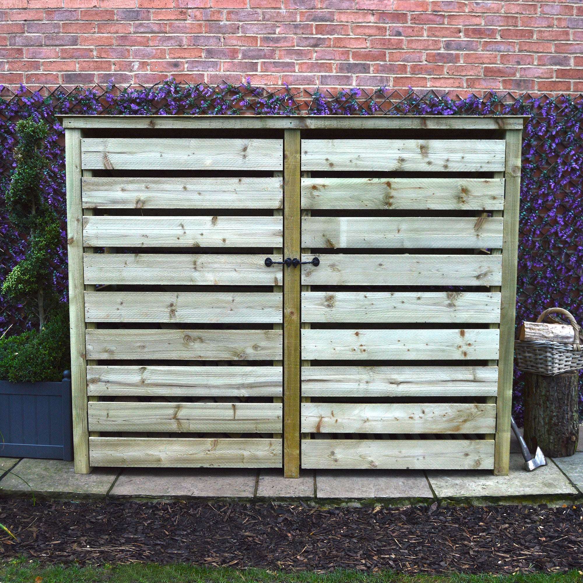 Exceptional Garden:Rutland County Normanton Log Store with Door - 6ft