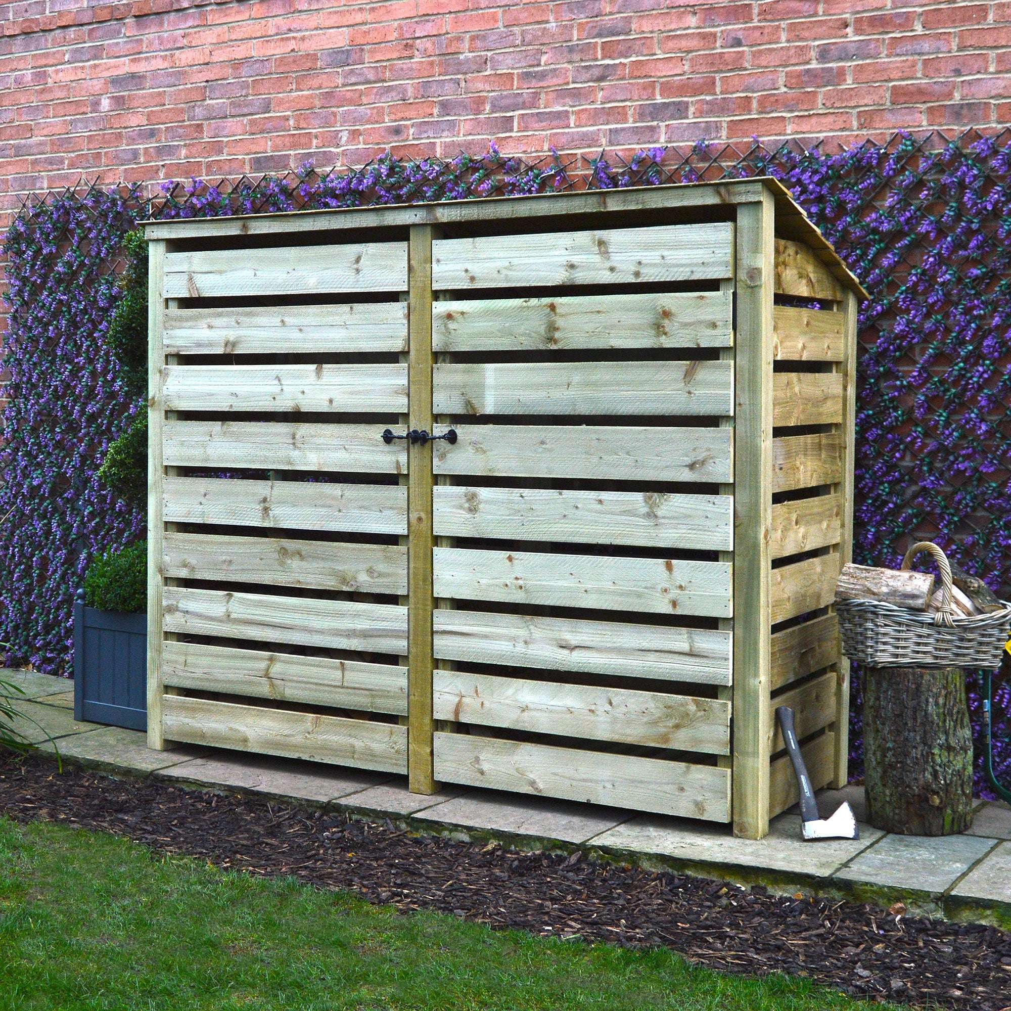 Rutland County Normanton Log Store with Door - 6ft:Rutland County,Exceptional Garden