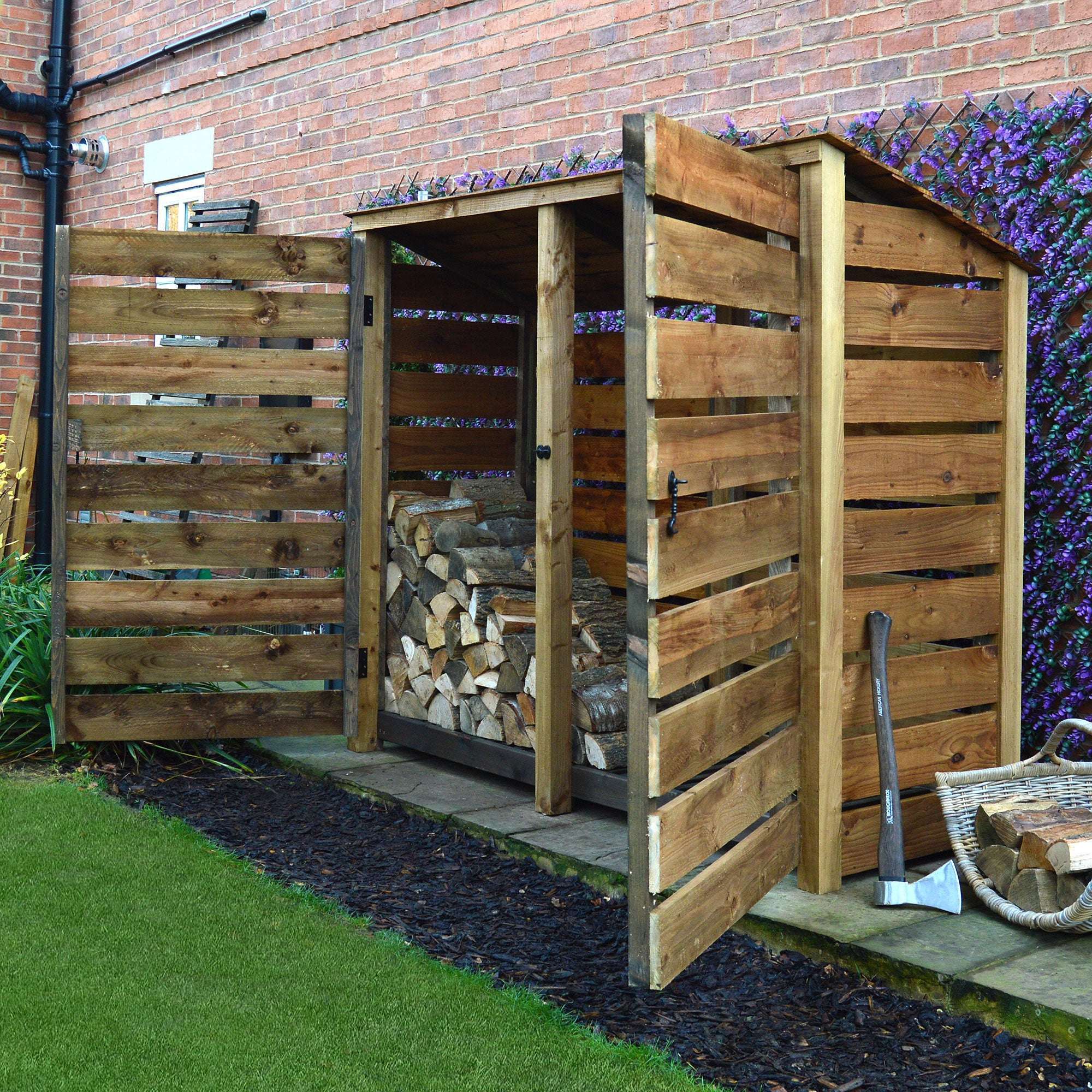 Rutland County Normanton Log Store with Door - 6ft:Rutland County,Exceptional Garden