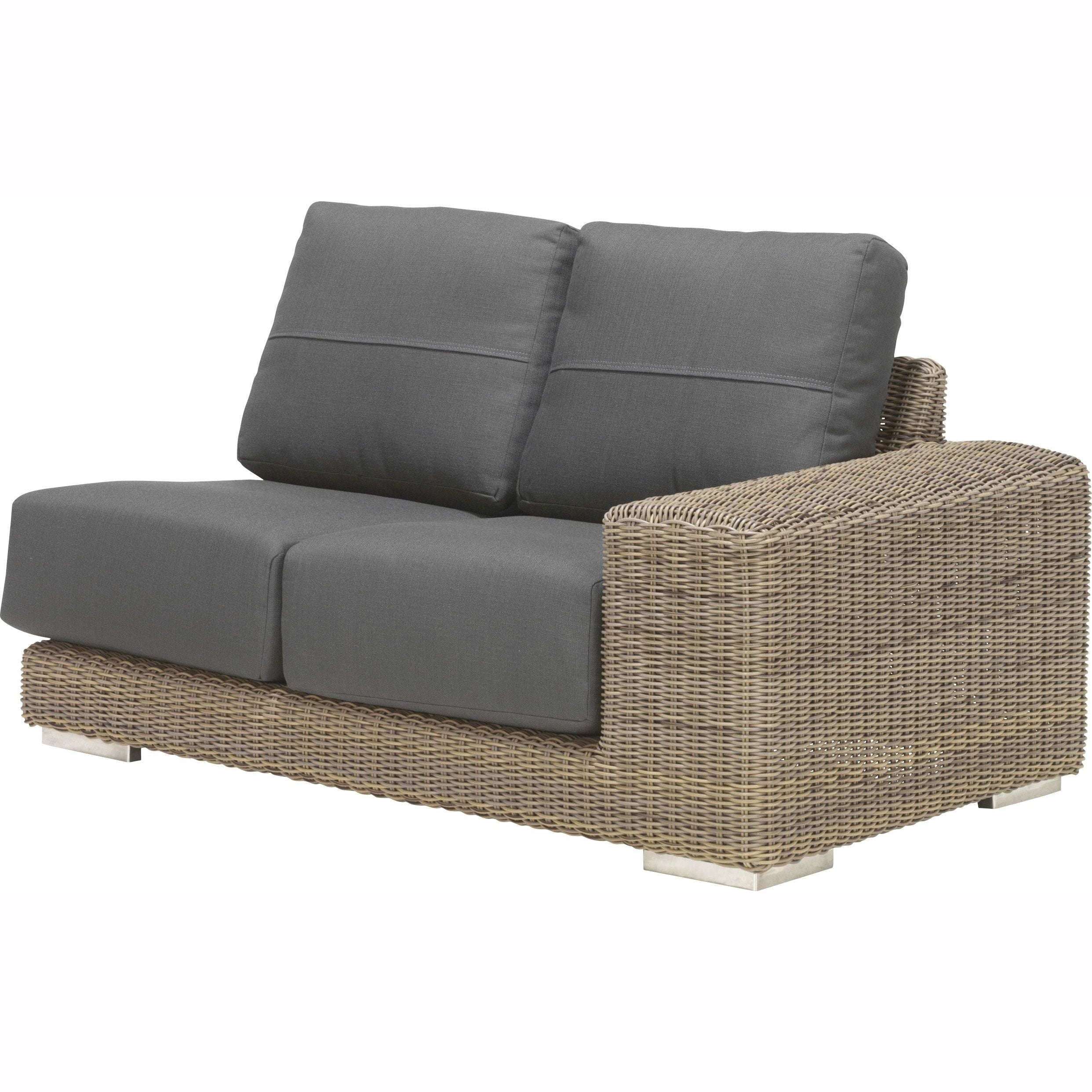Exceptional Garden:4 Seasons Outdoor Kingston Pure Corner Lounge Set with Coffee Table and Glass Top