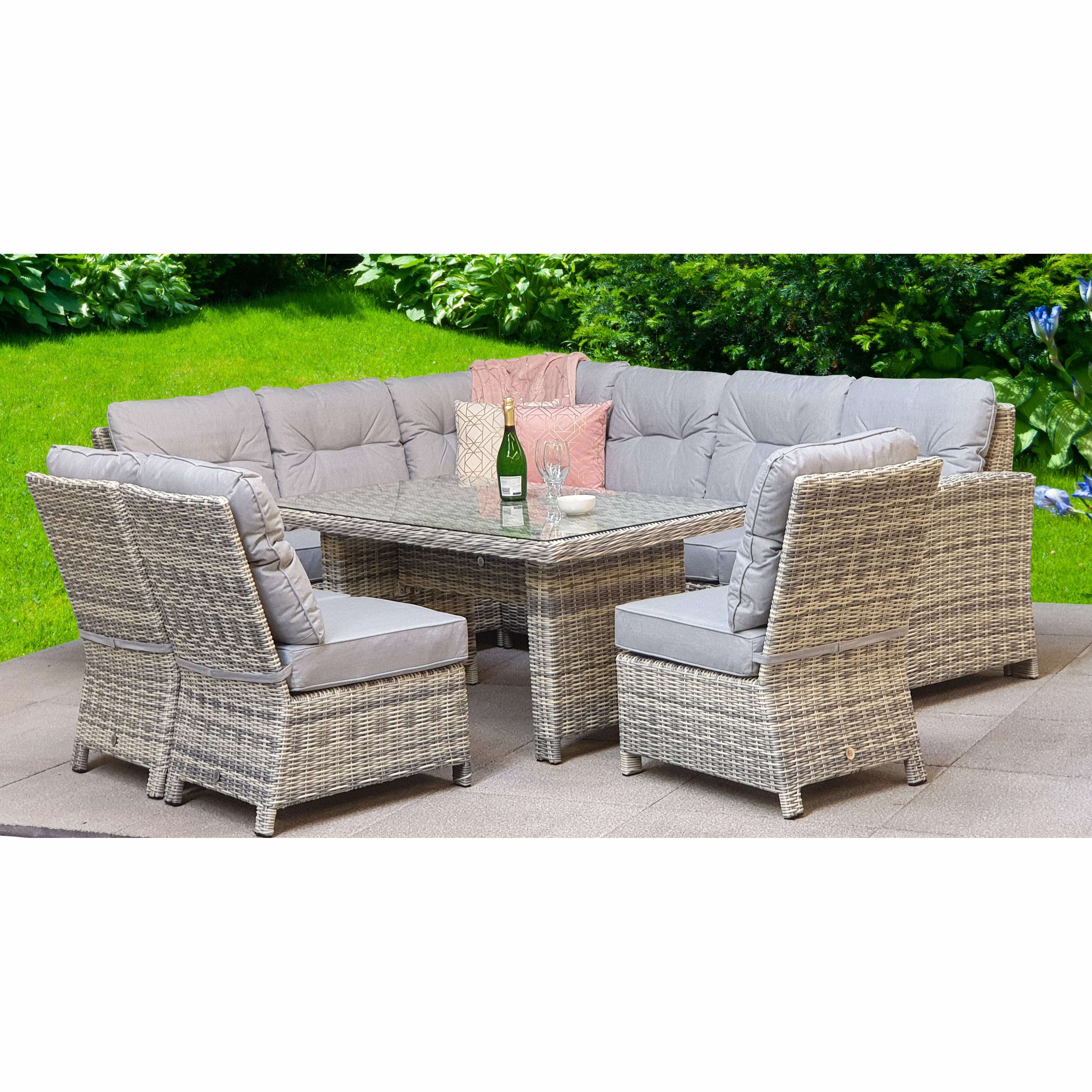 Exceptional Garden:Signature Weave Amy Corner Sofa Dining Set