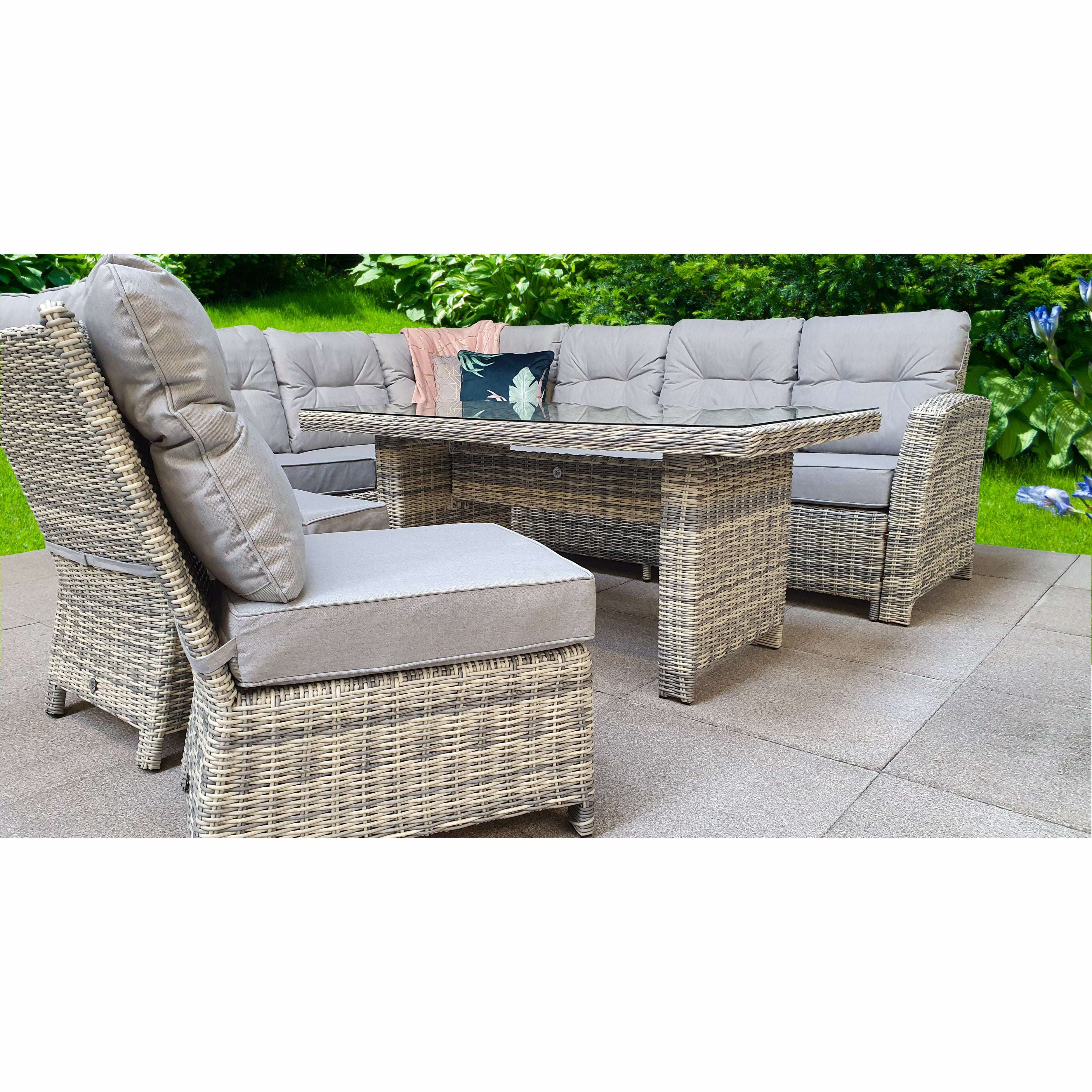 Exceptional Garden:Signature Weave Amy Corner Sofa Dining Set