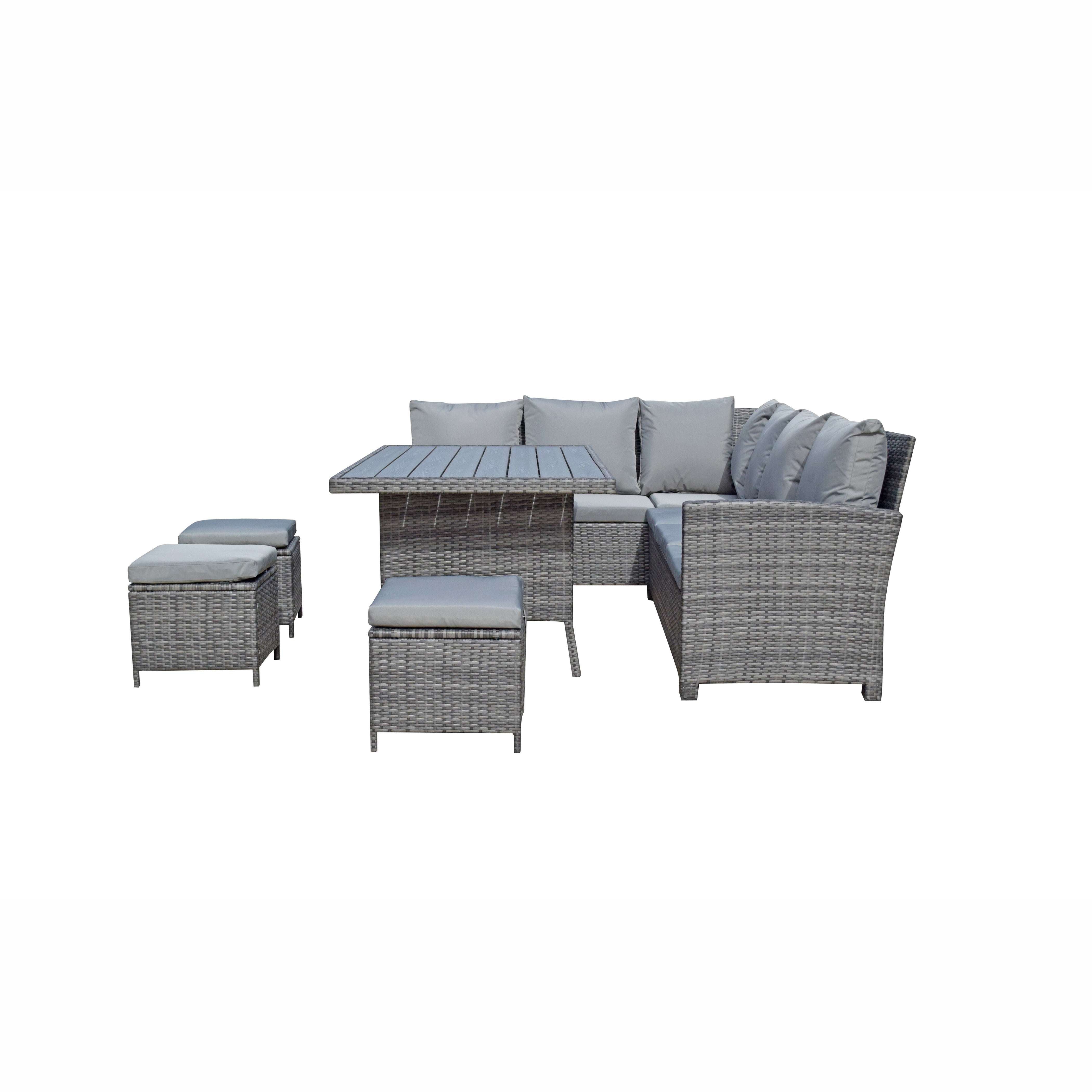 Exceptional Garden:Signature Weave Charlie Polywood Corner Dining Set