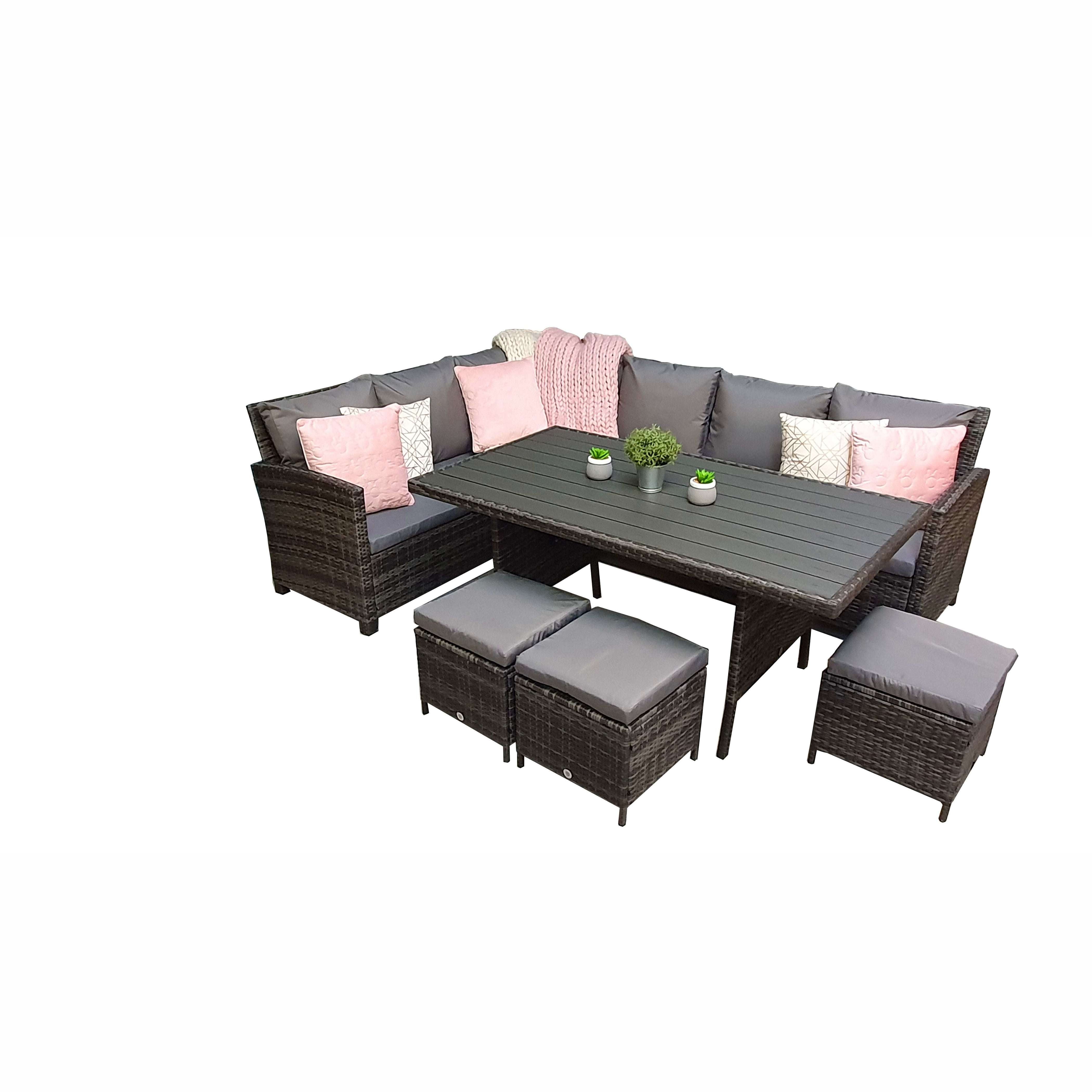 Exceptional Garden:Signature Weave Charlie Polywood Corner Dining Set