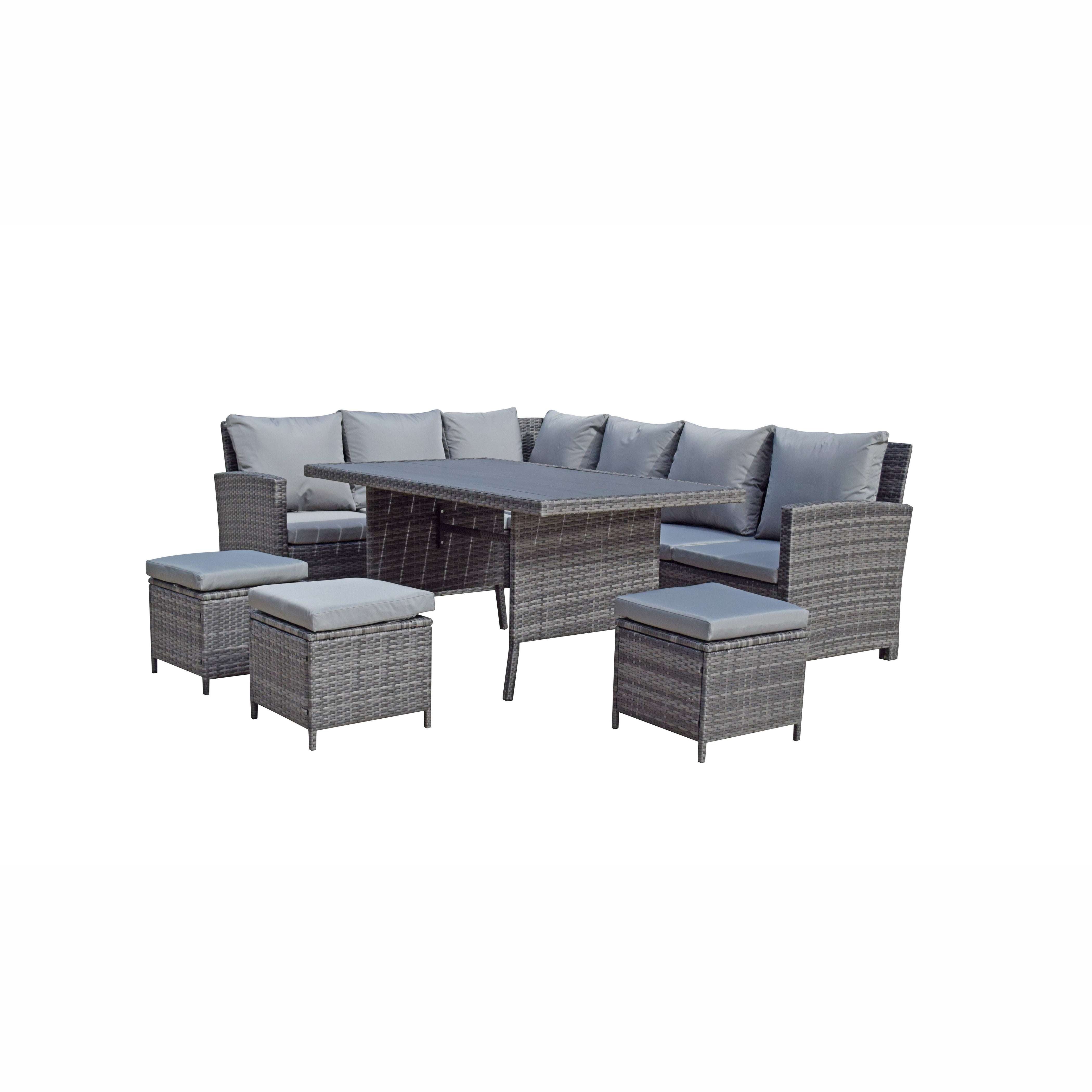 Exceptional Garden:Signature Weave Charlie Polywood Corner Dining Set