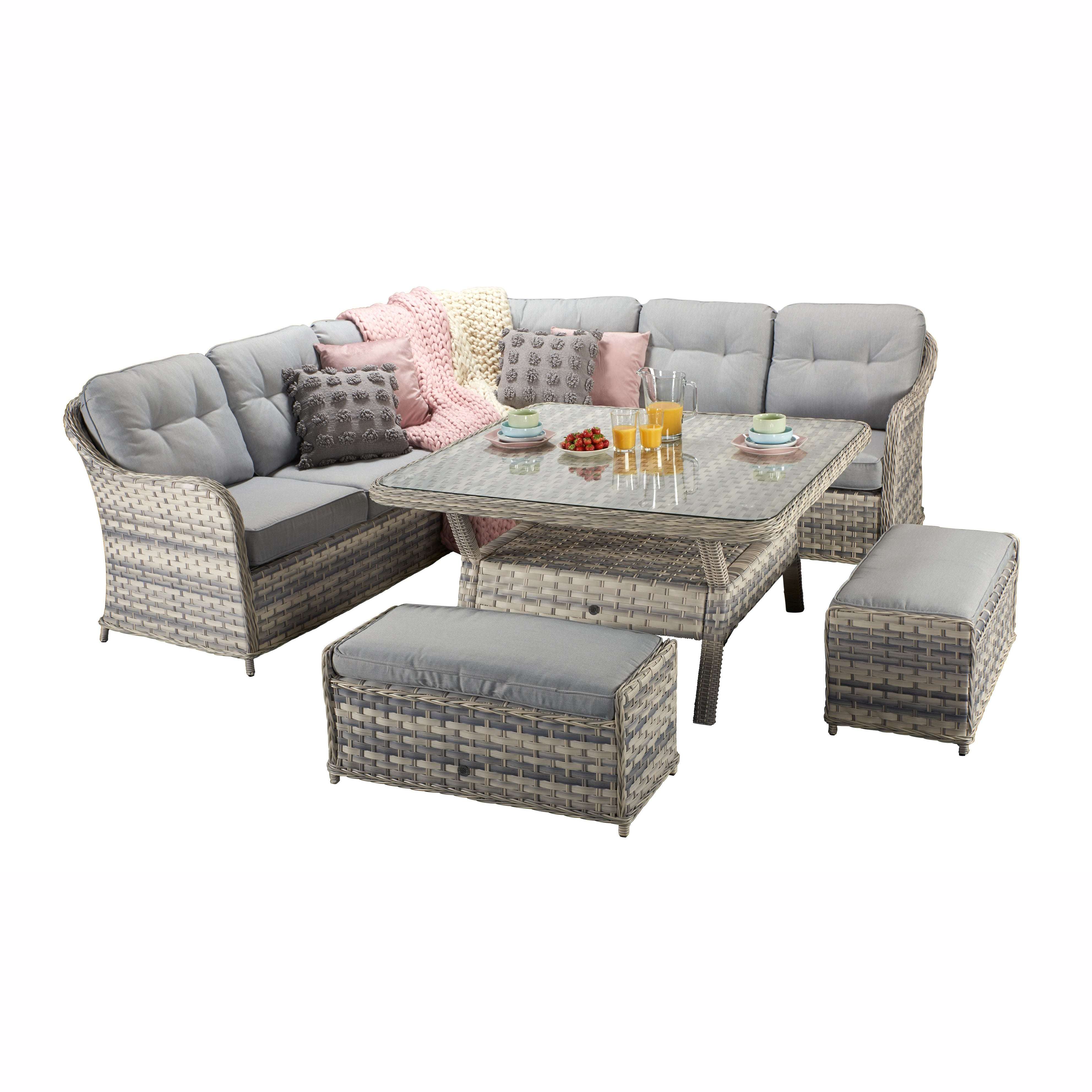 Exceptional Garden:Signature Weave Constance Large Corner Dining Set
