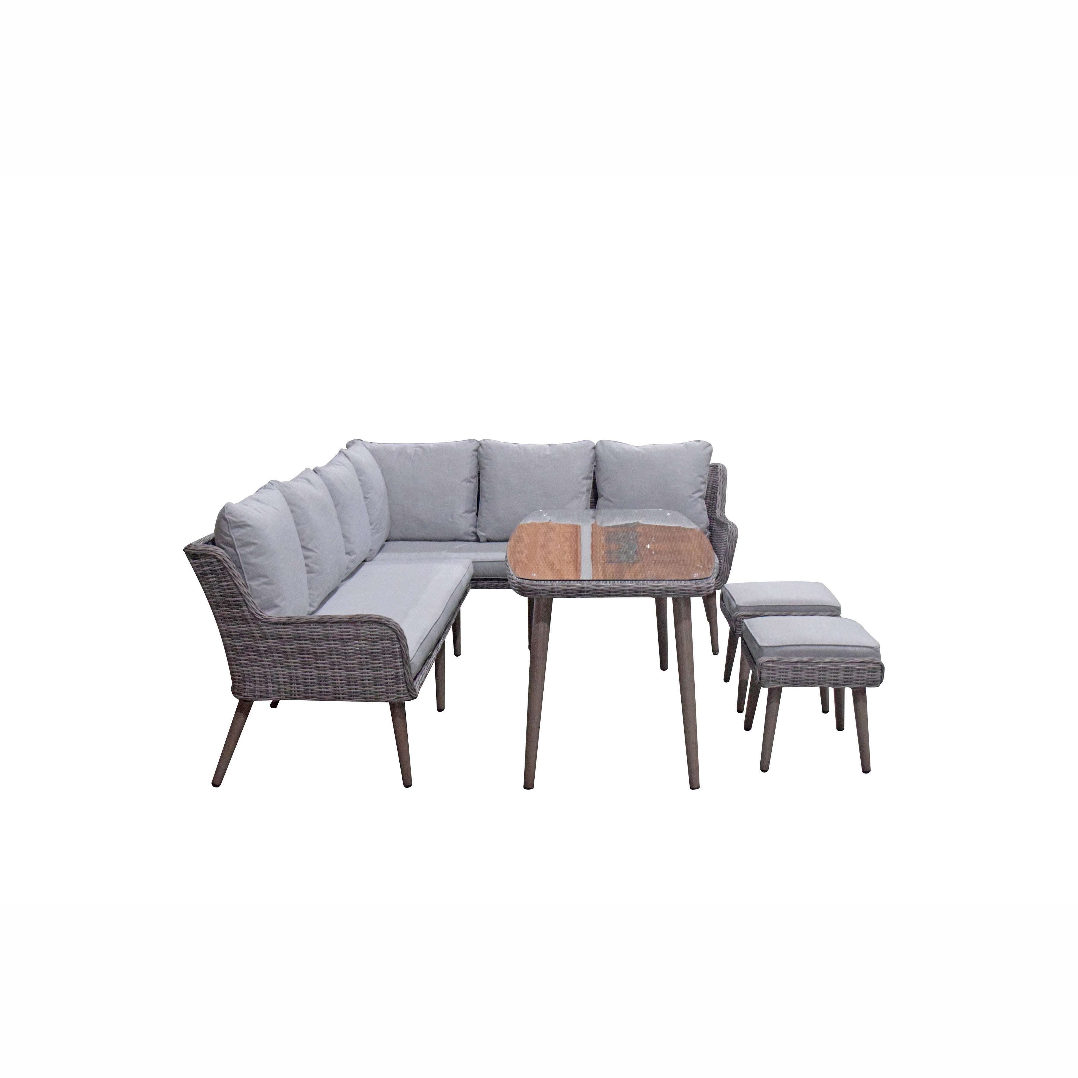 Exceptional Garden:Signature Weave Danielle Corner Sofa Dining Set