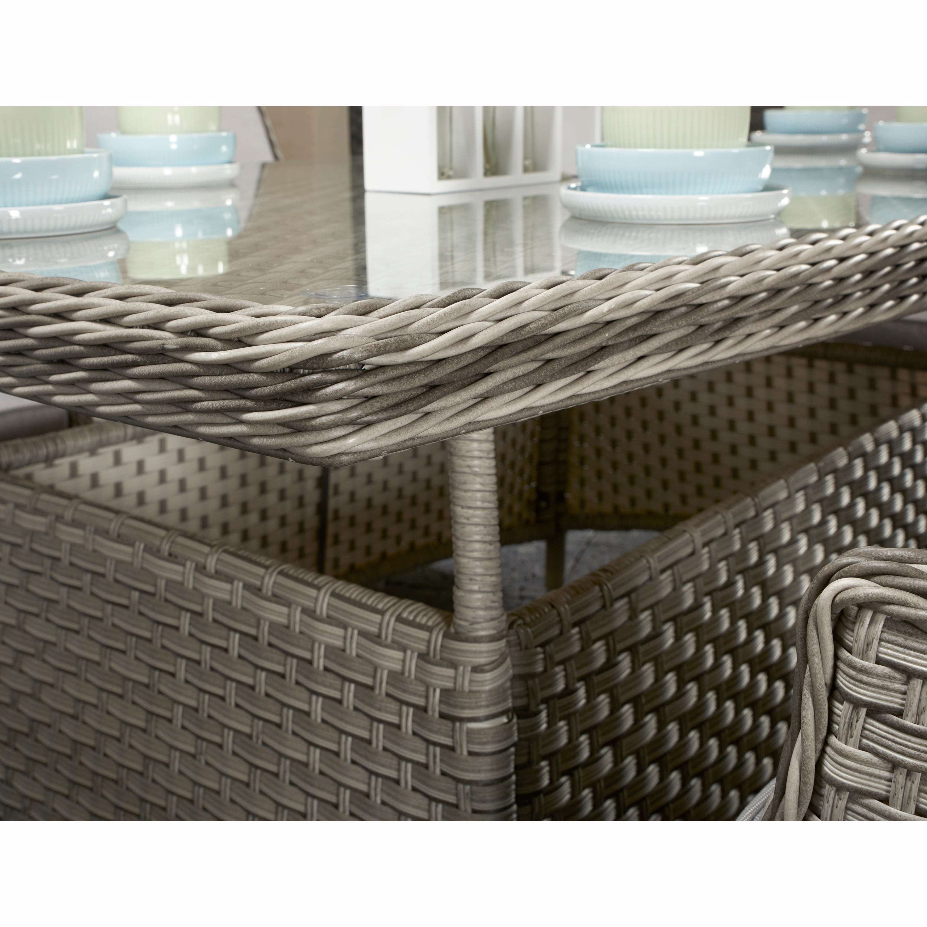 Exceptional Garden:Signature Weave Edwina Dining Set - 3 Wicker Special Grey