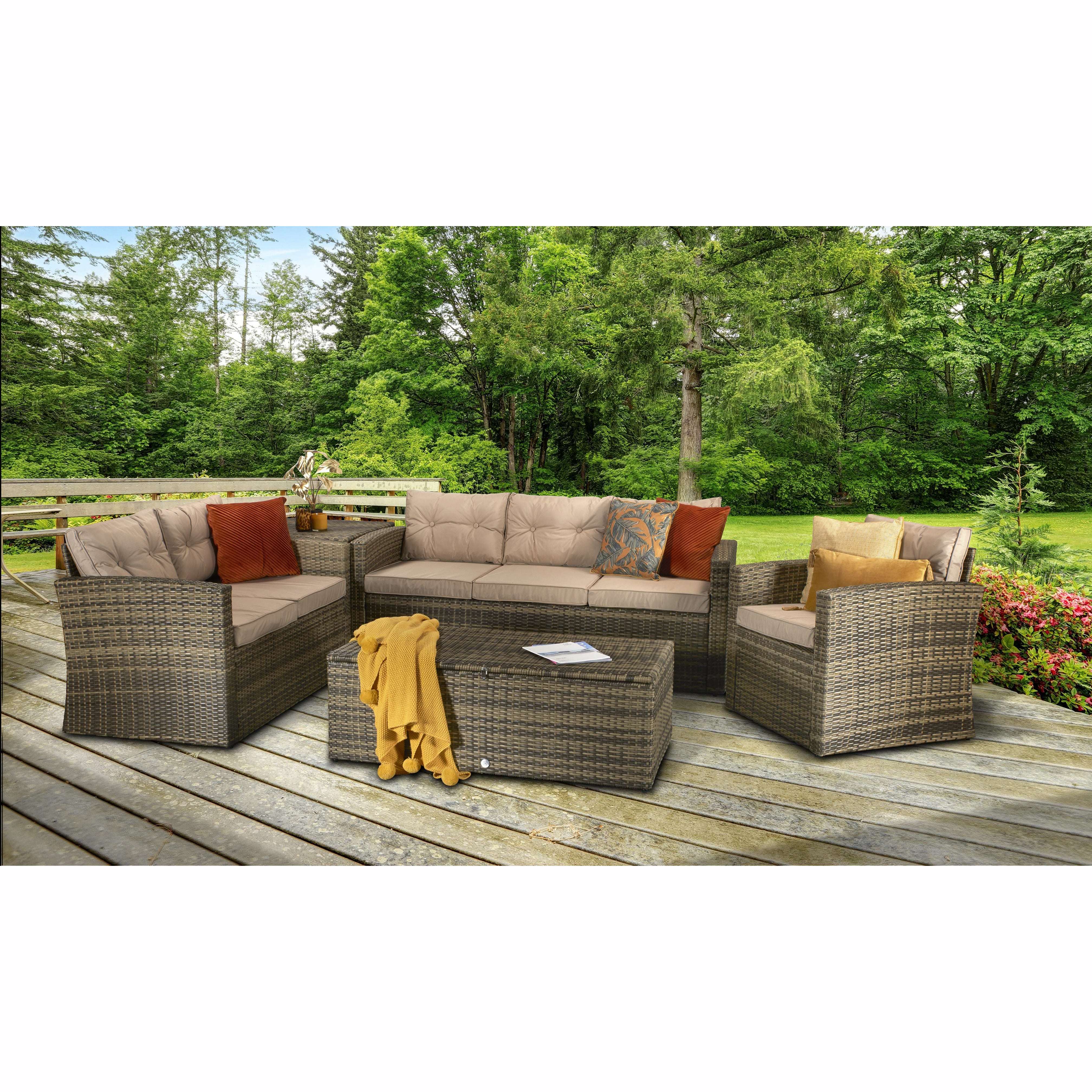 Exceptional Garden:Signature Weave Holly Sofa Set - Mixed Brown