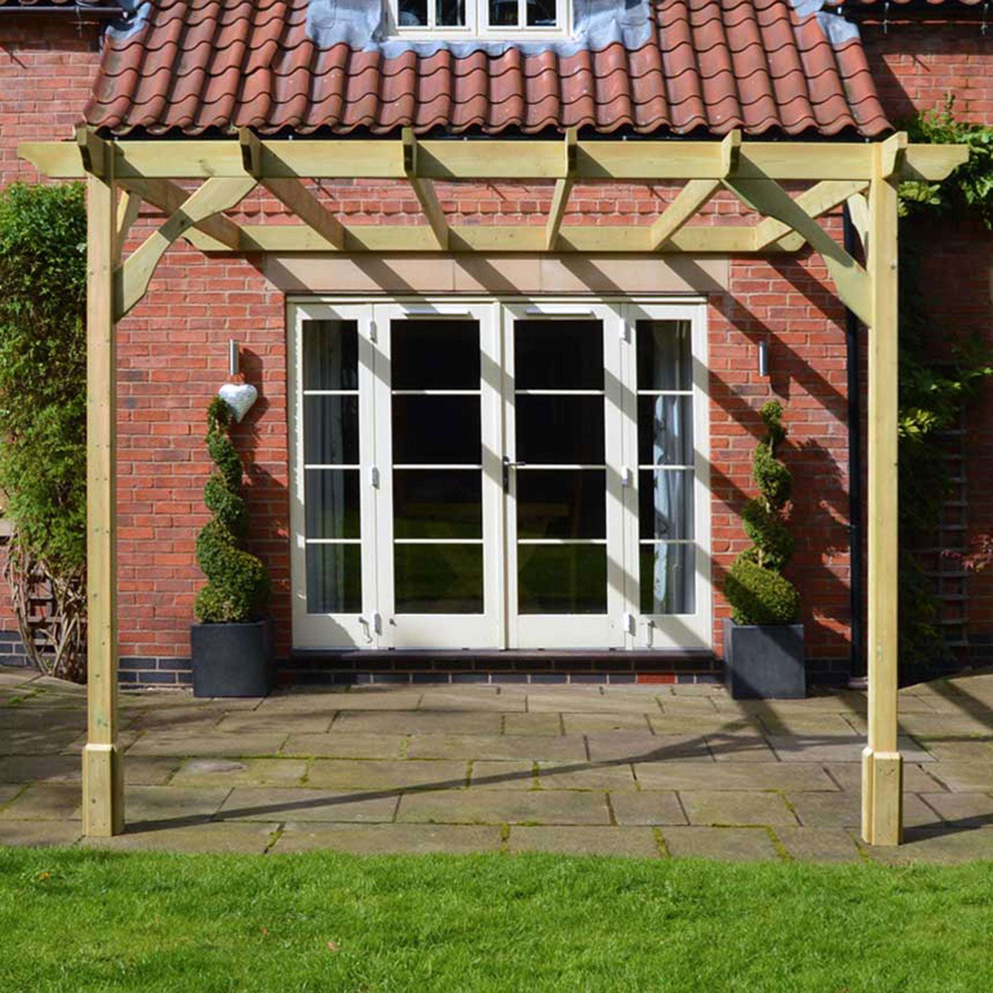 Exceptional Garden:Premium Lean To Pergola with Two Posts