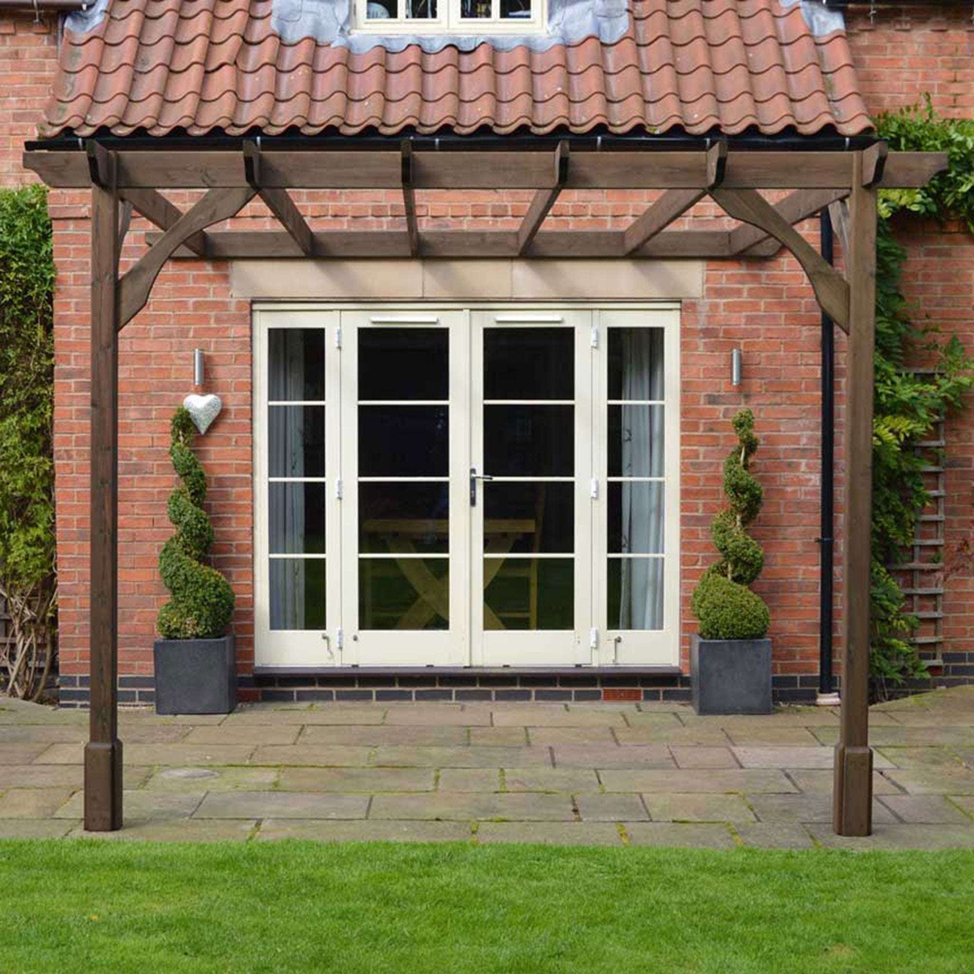 Exceptional Garden:Premium Lean To Pergola with Two Posts