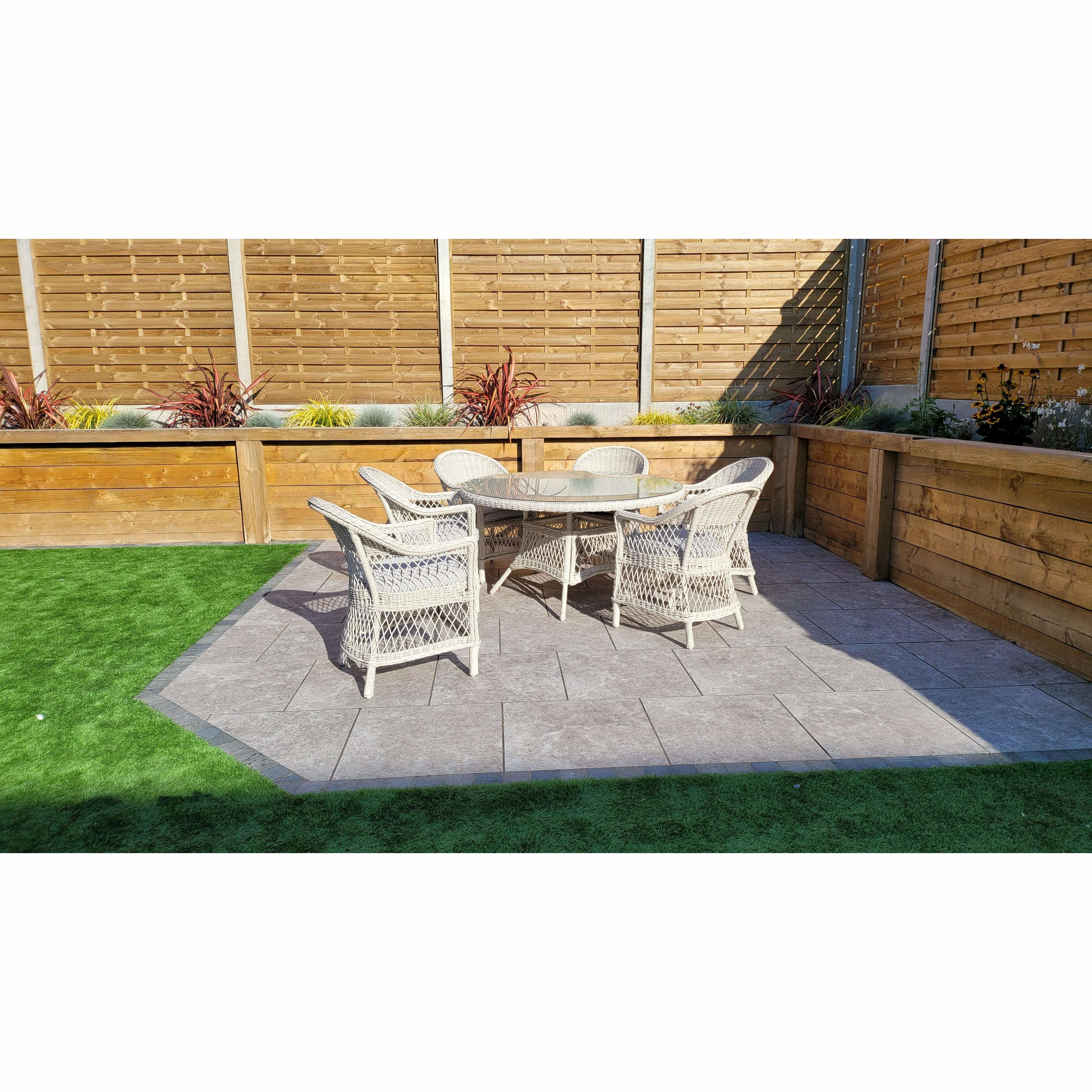 Exceptional Garden:Signature Weave Rose 6-Seater Dining Set