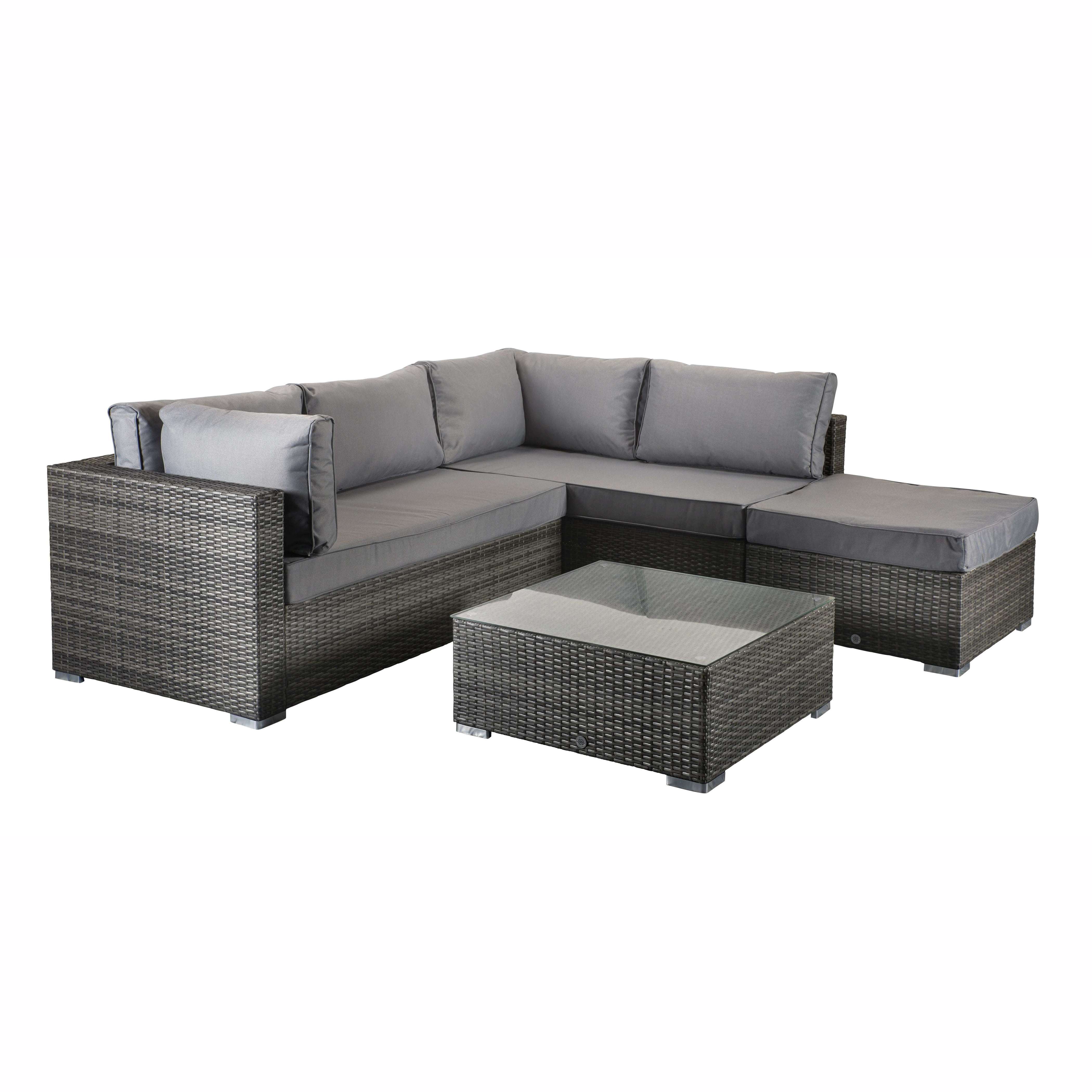 Exceptional Garden:Signature Weave Savannah Corner Sofa Set - Grey