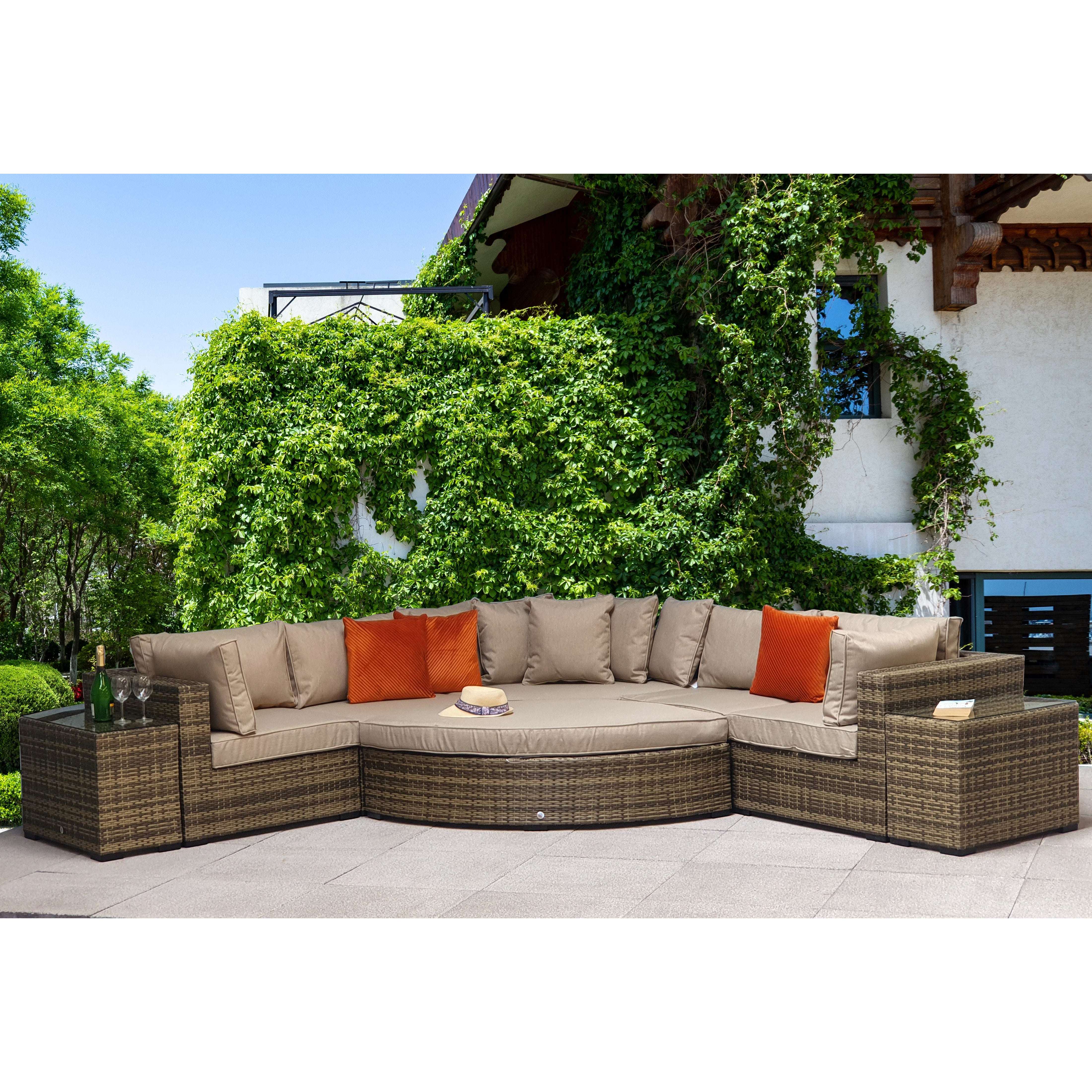 Exceptional Garden:Signature Weave Jessica Large Corner Sofa - Mixed Brown