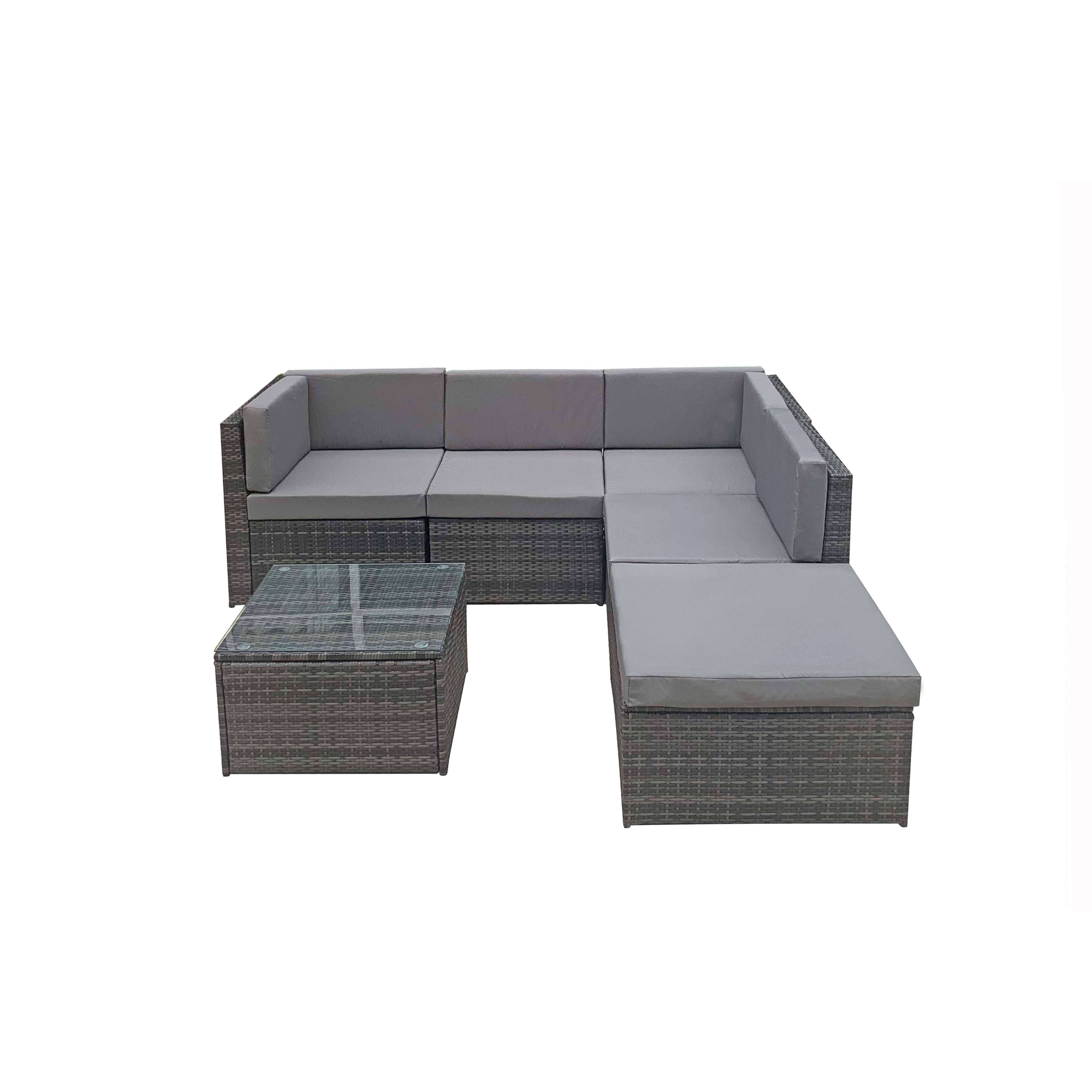 Exceptional Garden:Signature Weave Stella Corner Sofa Set - Grey