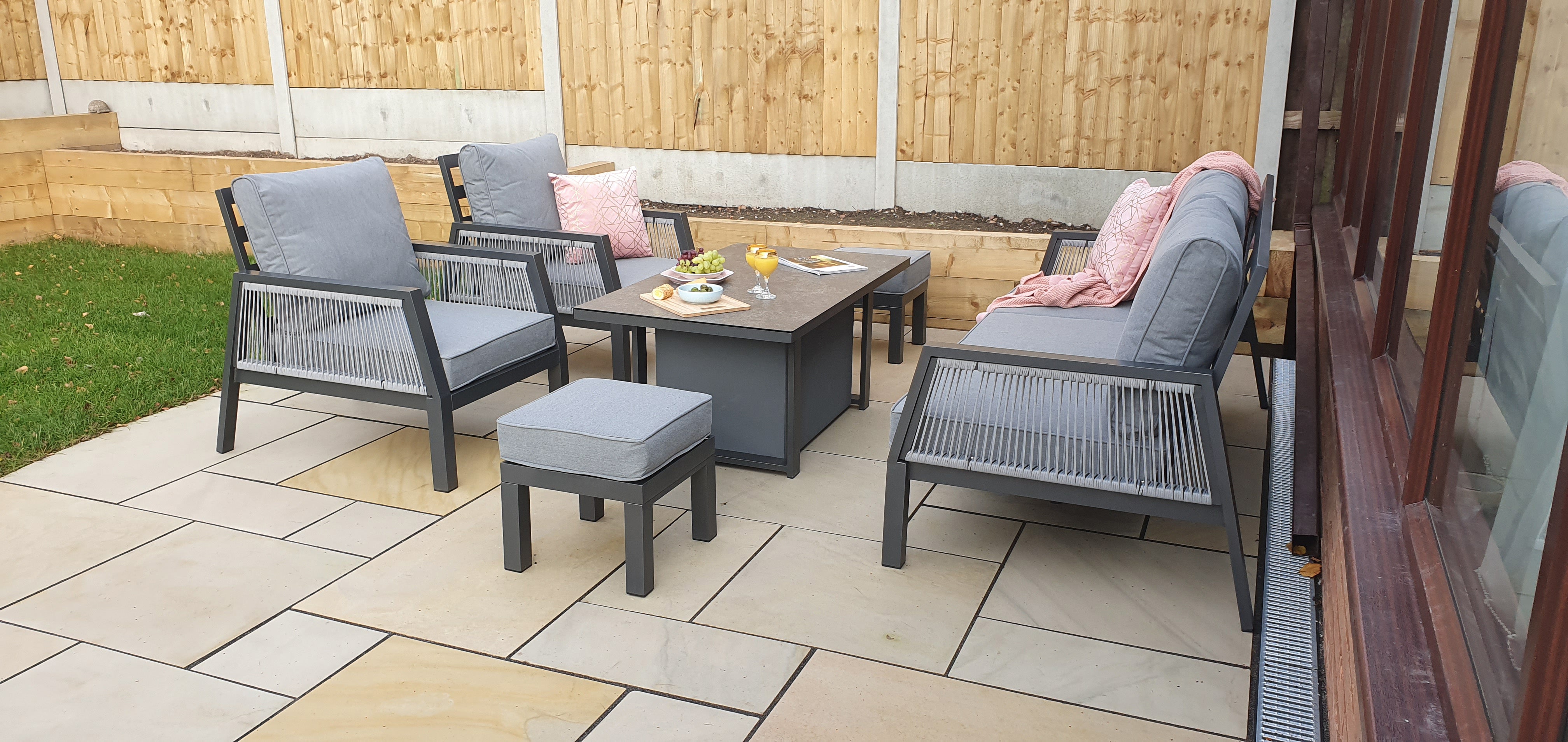 Signature Weave Bettina 7-Seater Dining Set - Grey