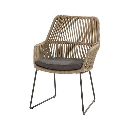 4 Seasons Outdoor Ramblas 6 Seat Dining Set with Basso Dining Table and Teak Top