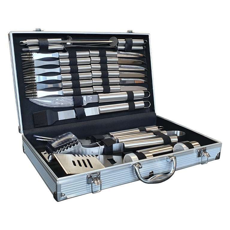 Exceptional Garden:Lifestyle 24-Piece Stainless Steel BBQ Tool Kit