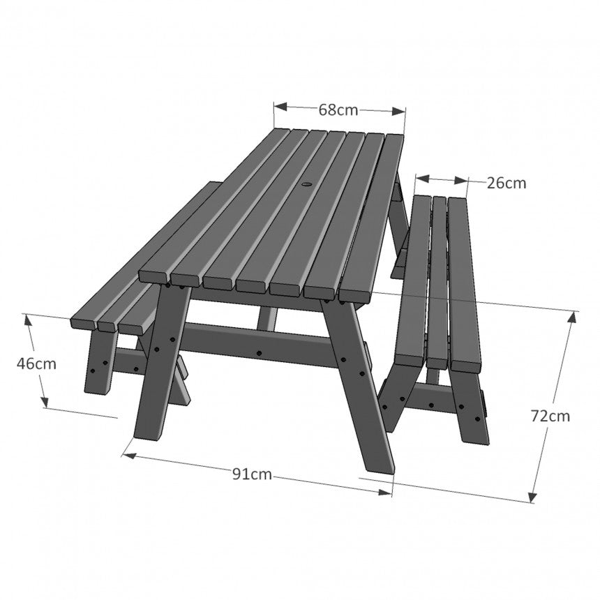 Oakham Rounded Picnic Table and Bench Set by Rutland County