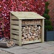 Rutland Country Greetham Log Store With Kindling Shelf - 4ft:Rutland County,Exceptional Garden