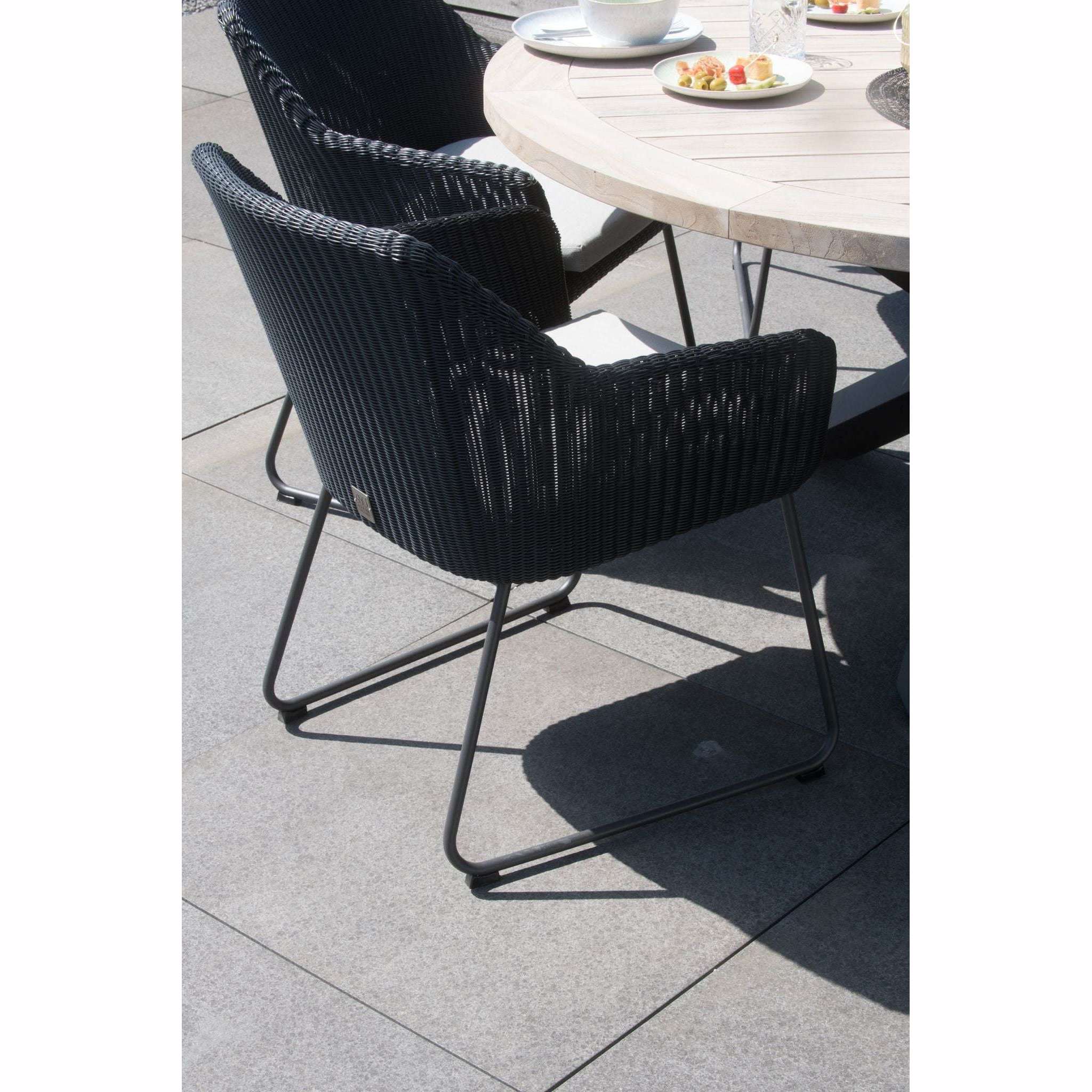 Exceptional Garden:4 Seasons Outdoor Avila 6 Seater Dining Set with Louver Teak Round Dining Table
