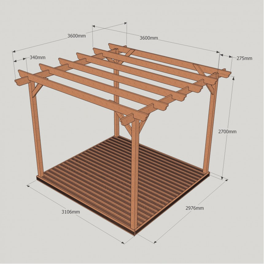 Garden Pergola with Decking Kit
