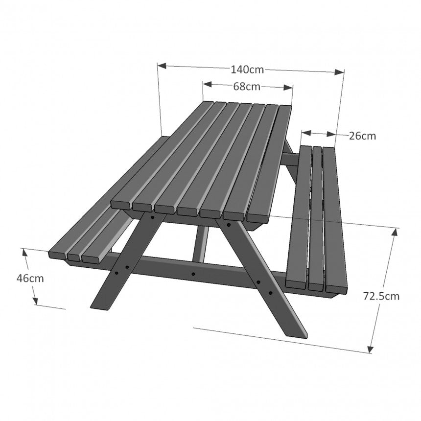 Oakham Rounded Picnic Bench by Rutland County