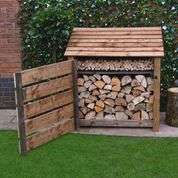 Exceptional Garden:Rutland Country Greetham Log Store With Kindling Shelf and Door - 4ft