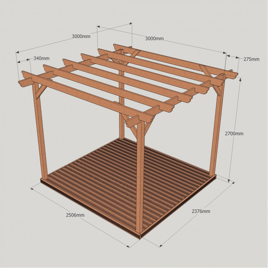 Garden Pergola with Decking Kit