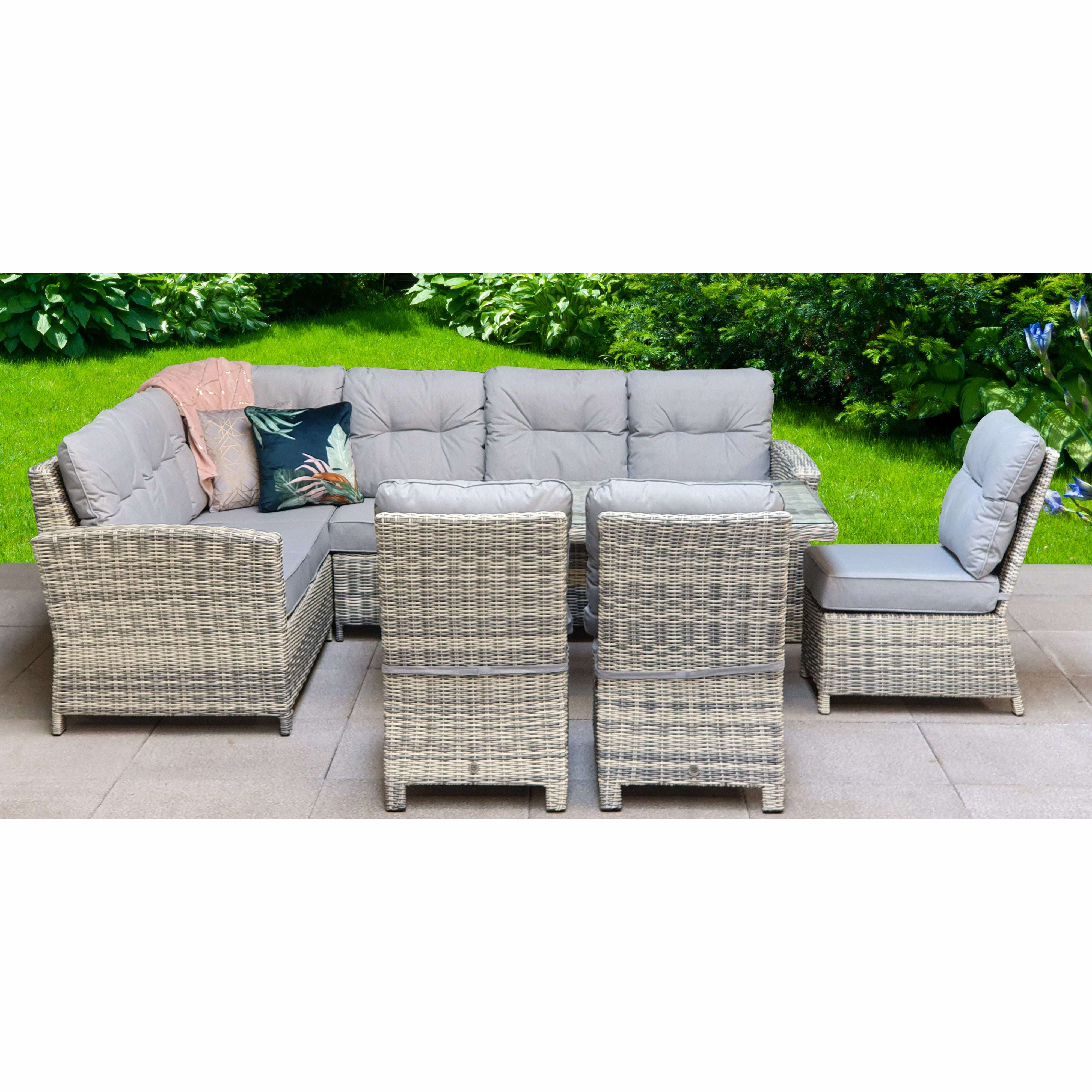 Exceptional Garden:Signature Weave Amy Corner Sofa Dining Set