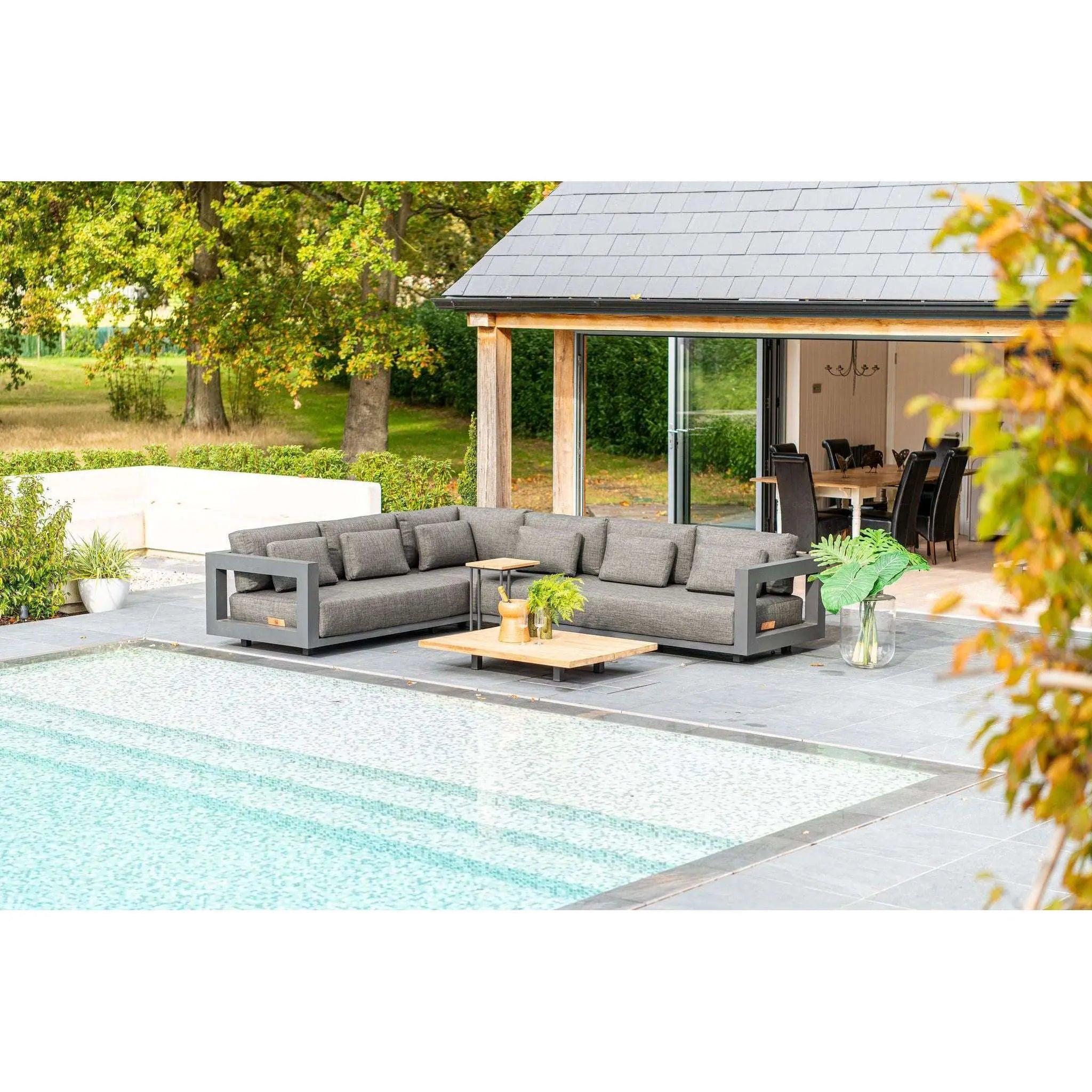 Exceptional Garden:4 Seasons Outdoor Metropolitan Corner Set with Metropolitan Coffee Table