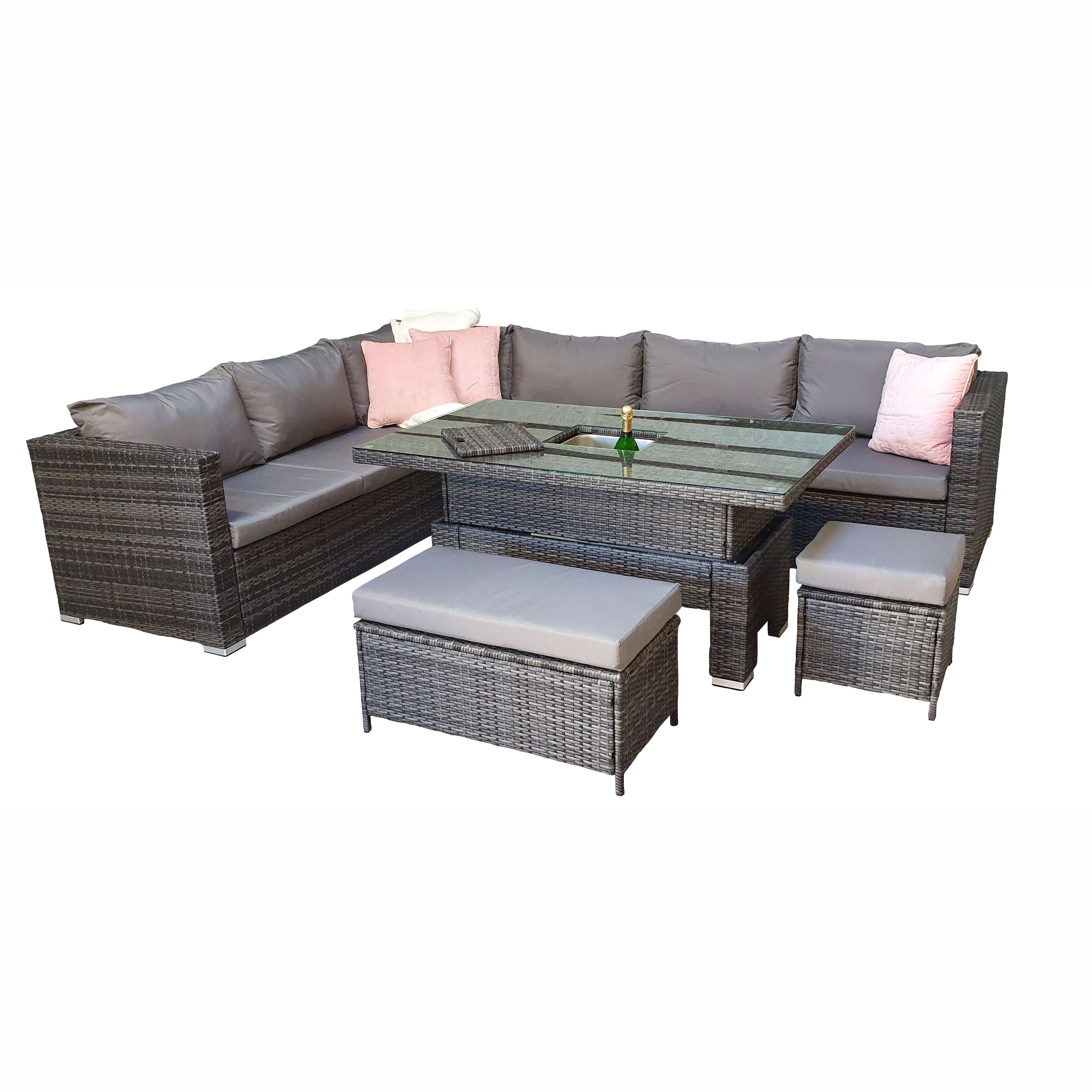 Exceptional Garden:Signature Weave Catalina Modular Corner Dining Set