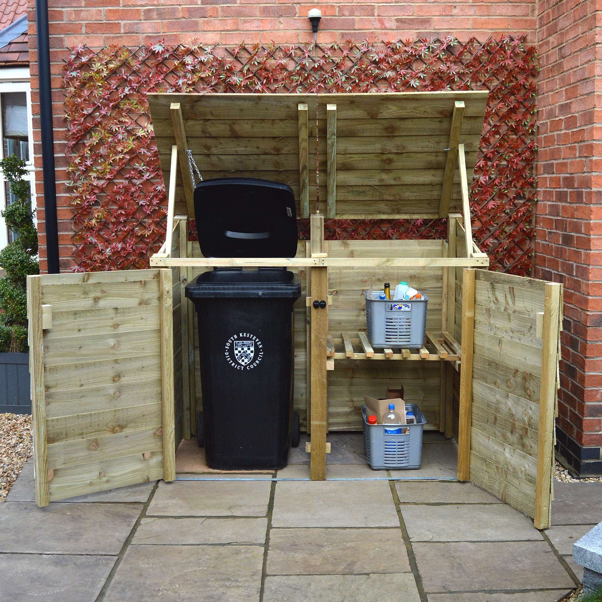 Rutland Country Morcott Double Recycling Bin Combo Storage Unit:Rutland County,Exceptional Garden