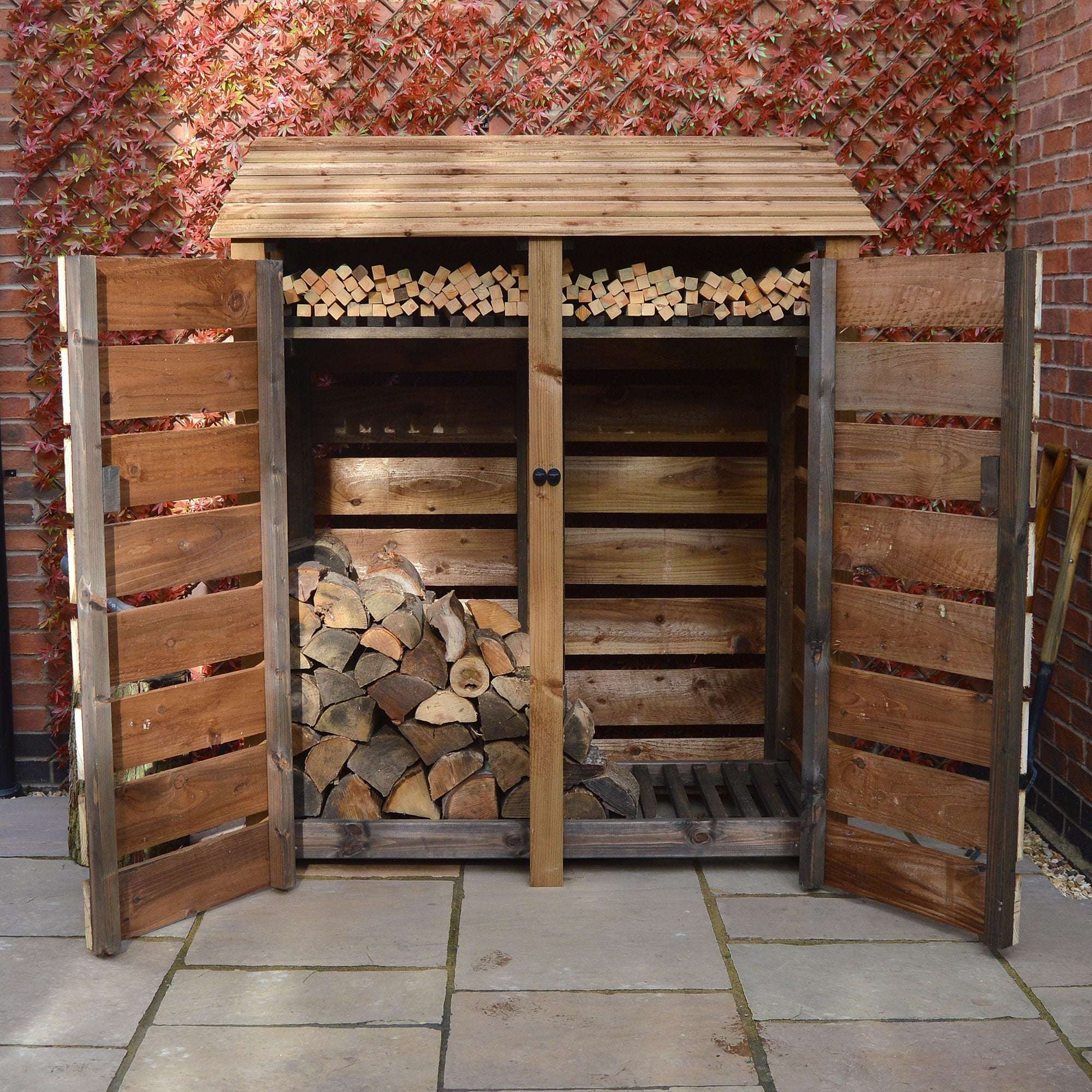 Rutland Country Cottesmore Log Store with Door and Kindling Shelf - 6ft:Rutland County,Exceptional Garden