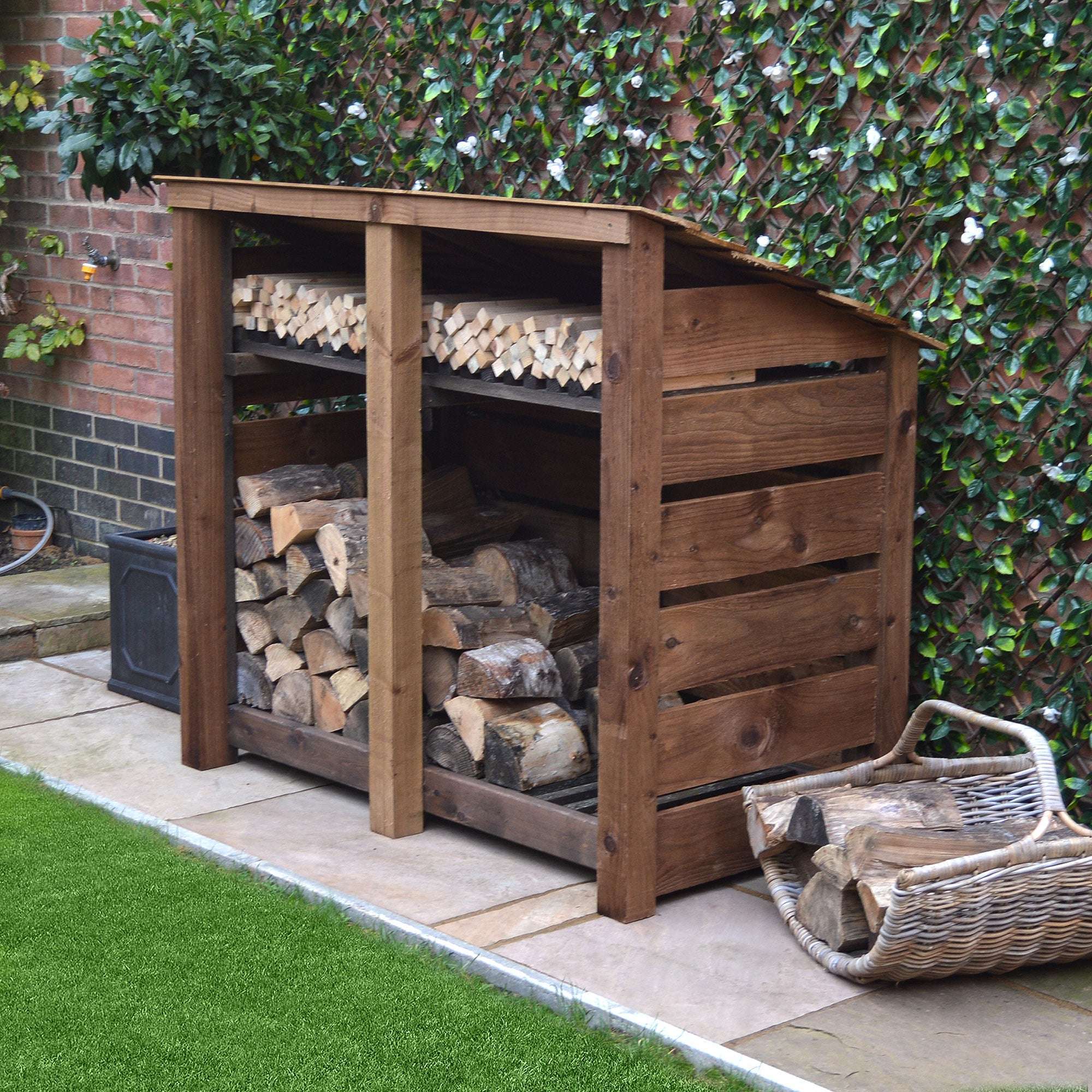 Rutland Country Cottesmore Log Store with Kindling Shelf - 4ft:Rutland County,Exceptional Garden