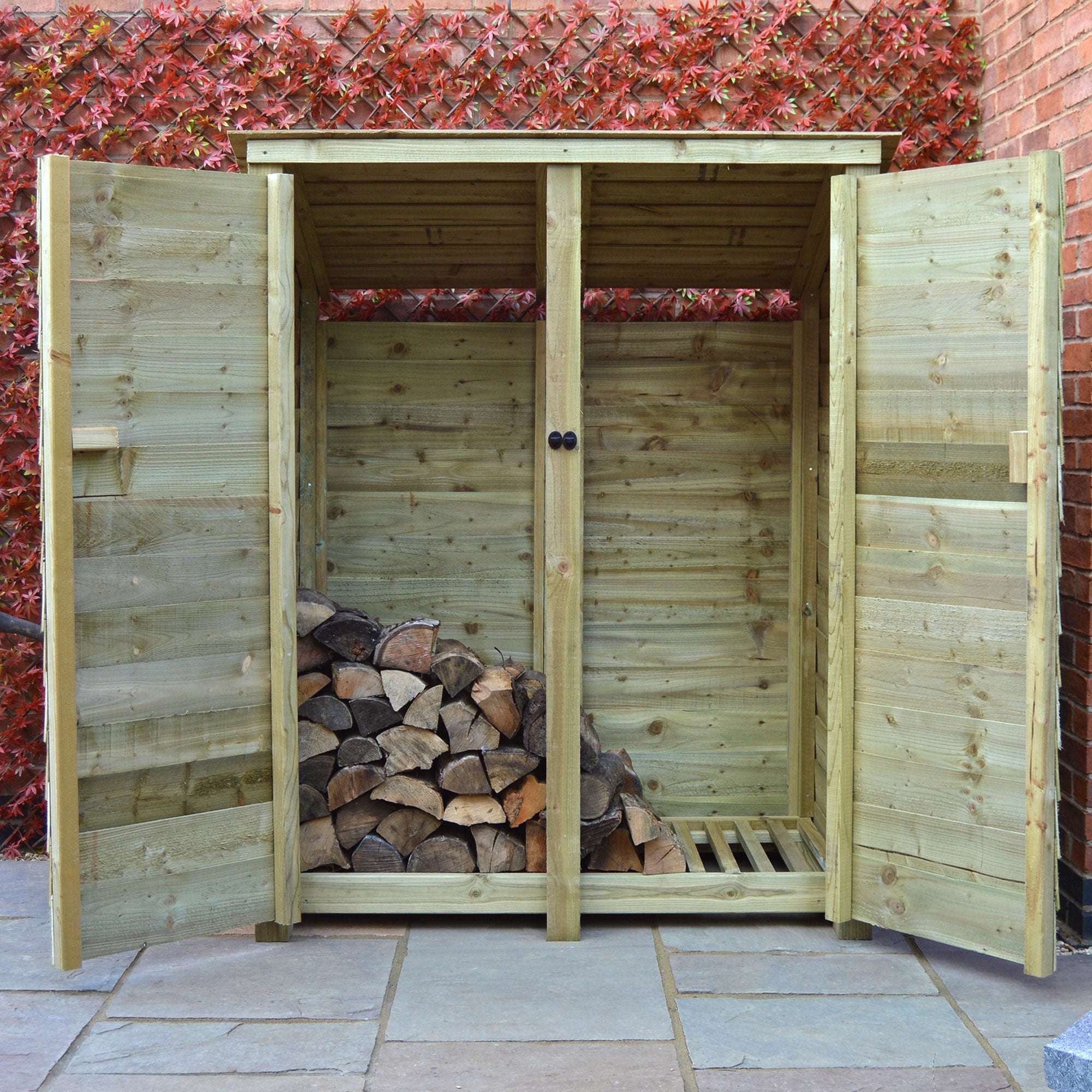 Exceptional Garden:Rutland Country Cottesmore Log Store with Door - 6ft