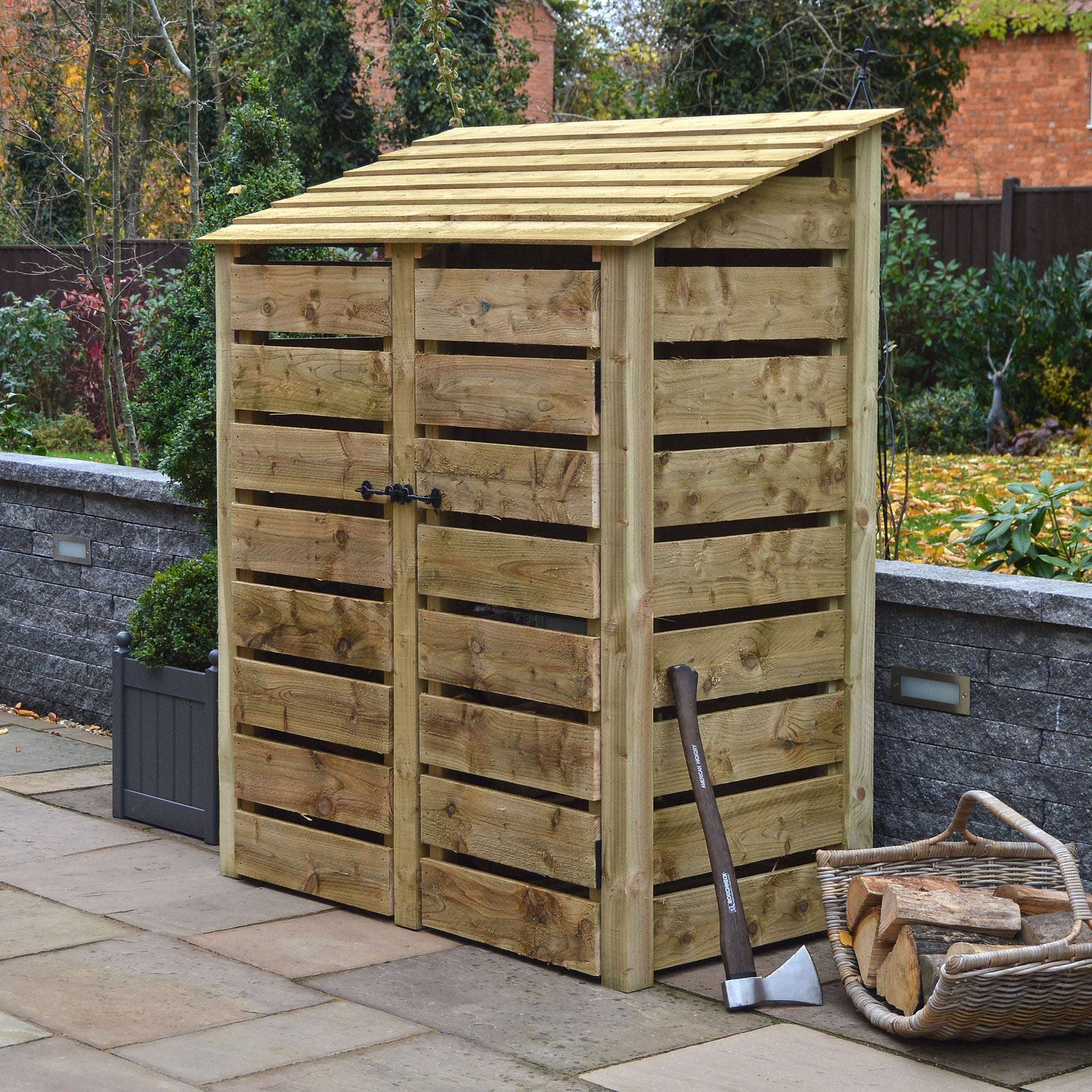 Rutland Country Cottesmore Log Store with Door - 6ft:Rutland County,Exceptional Garden