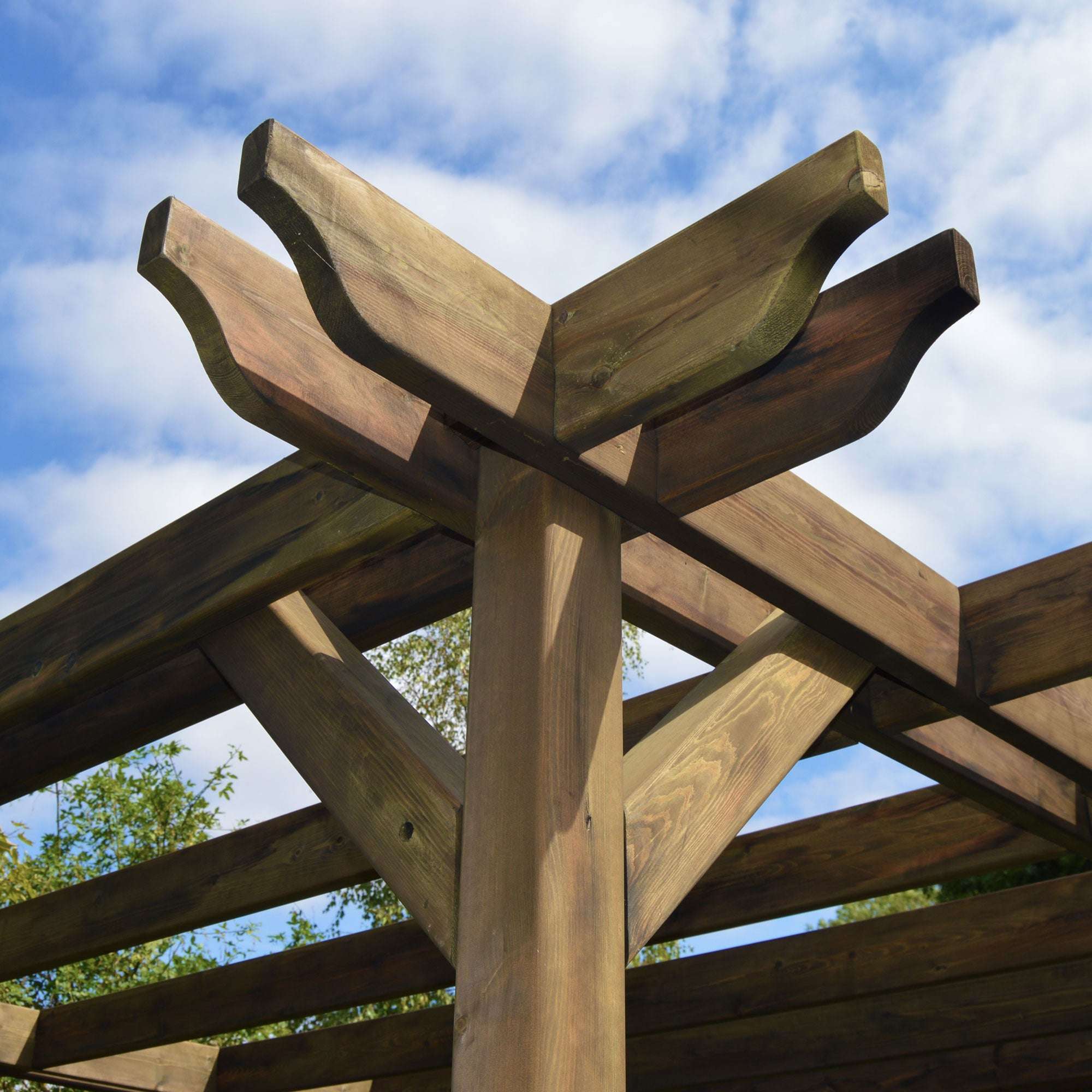 Exceptional Garden:Double Premium Pergola with Four Posts