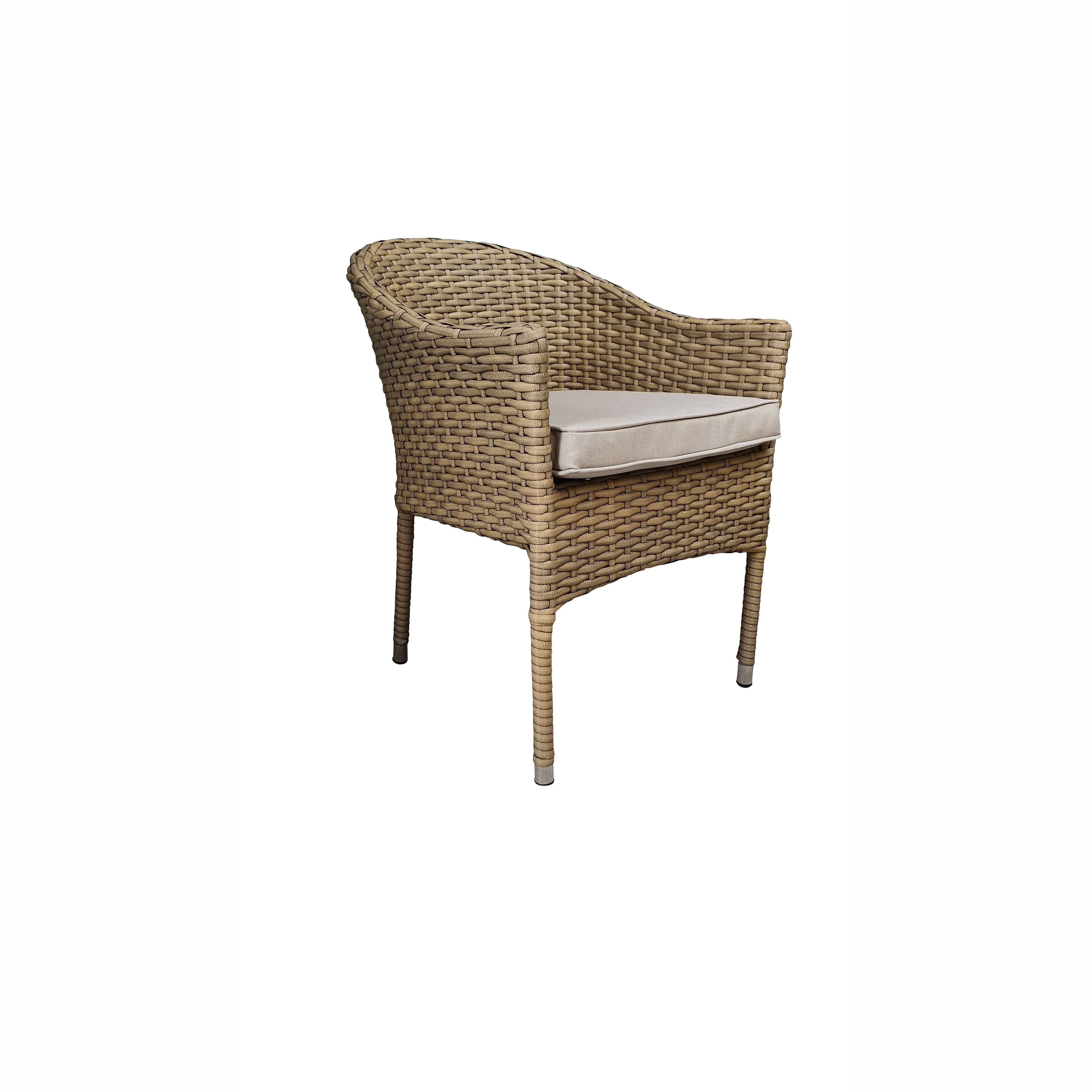 Exceptional Garden:Signature Weave Darcey 6-Seater Dining Set with Rectangular Table and Stacking Chairs