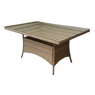 Exceptional Garden:Signature Weave Darcey 8-Seater Dining Set with Rectangular Table and High Back Chairs
