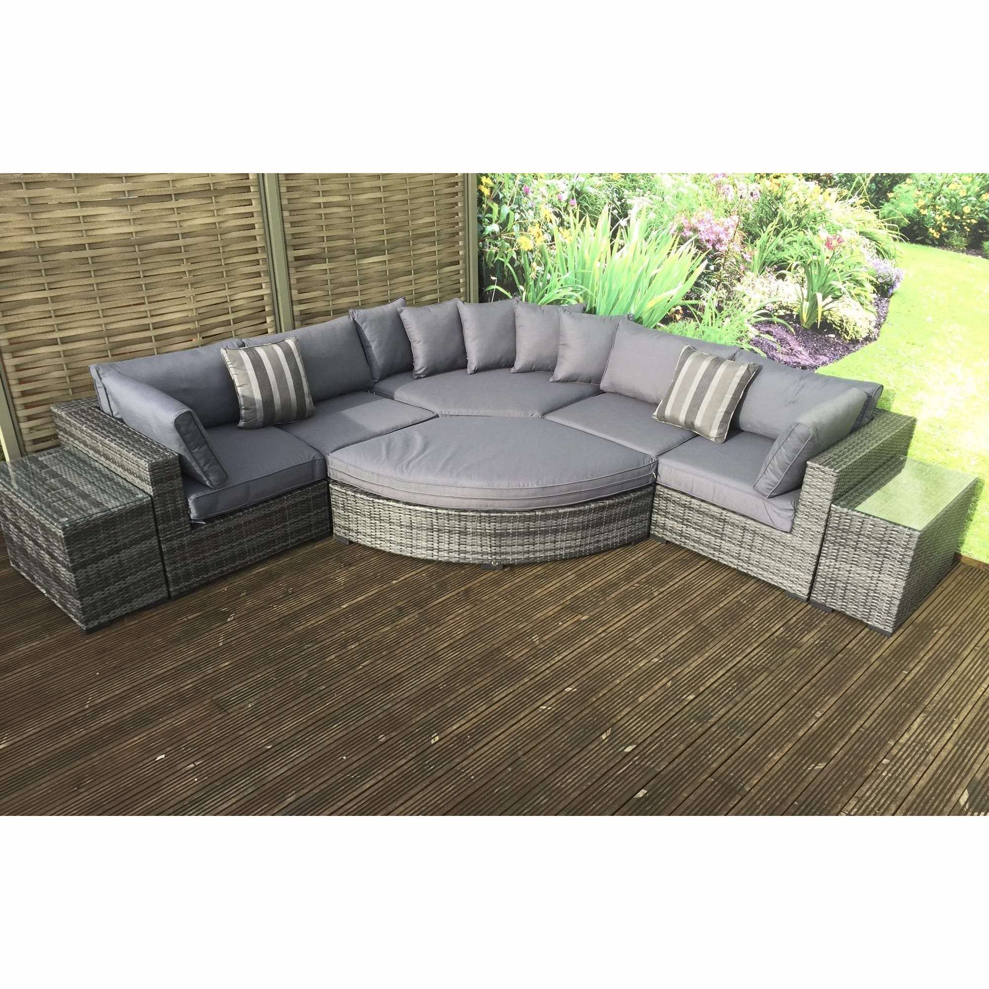 Exceptional Garden:Signature Weave Jessica Large Corner Sofa - Grey