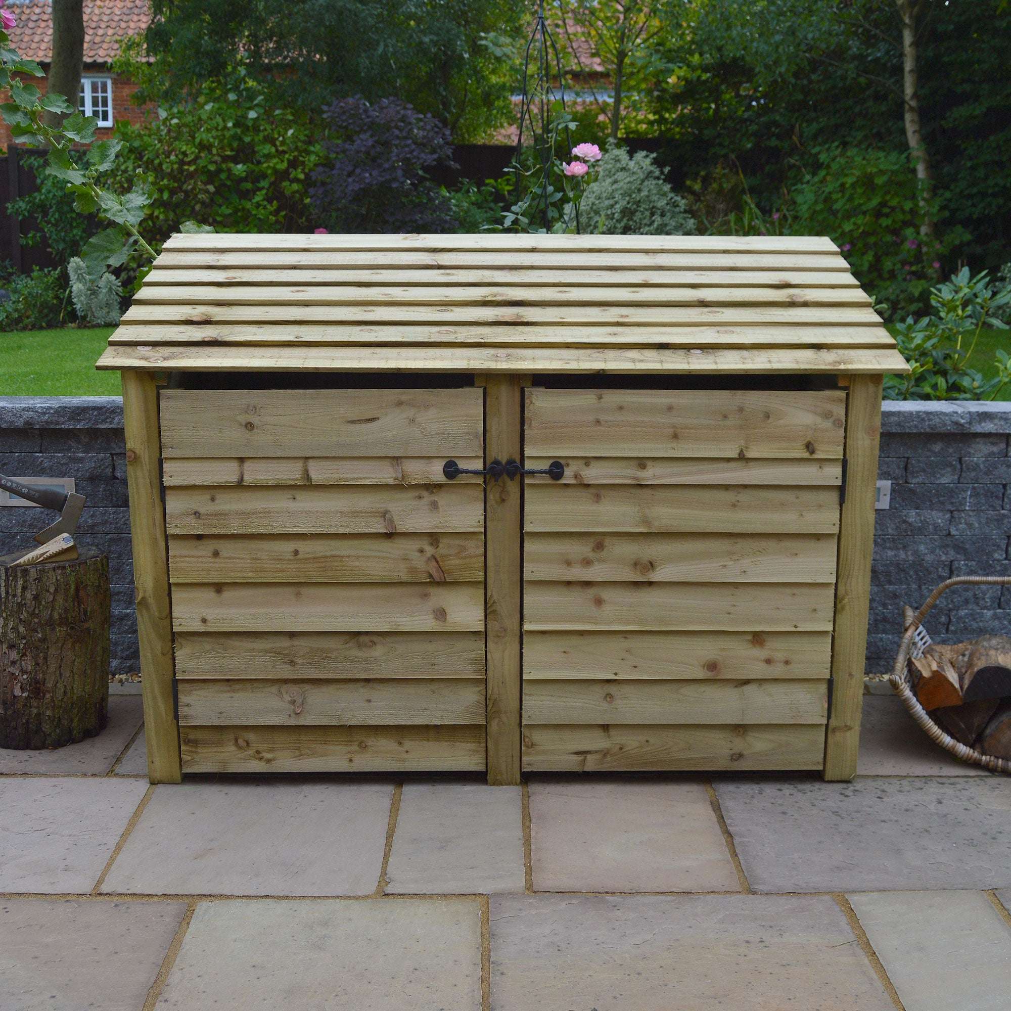 Rutland Country Hambleton Log Store with Door - 4ft:Rutland County,Exceptional Garden