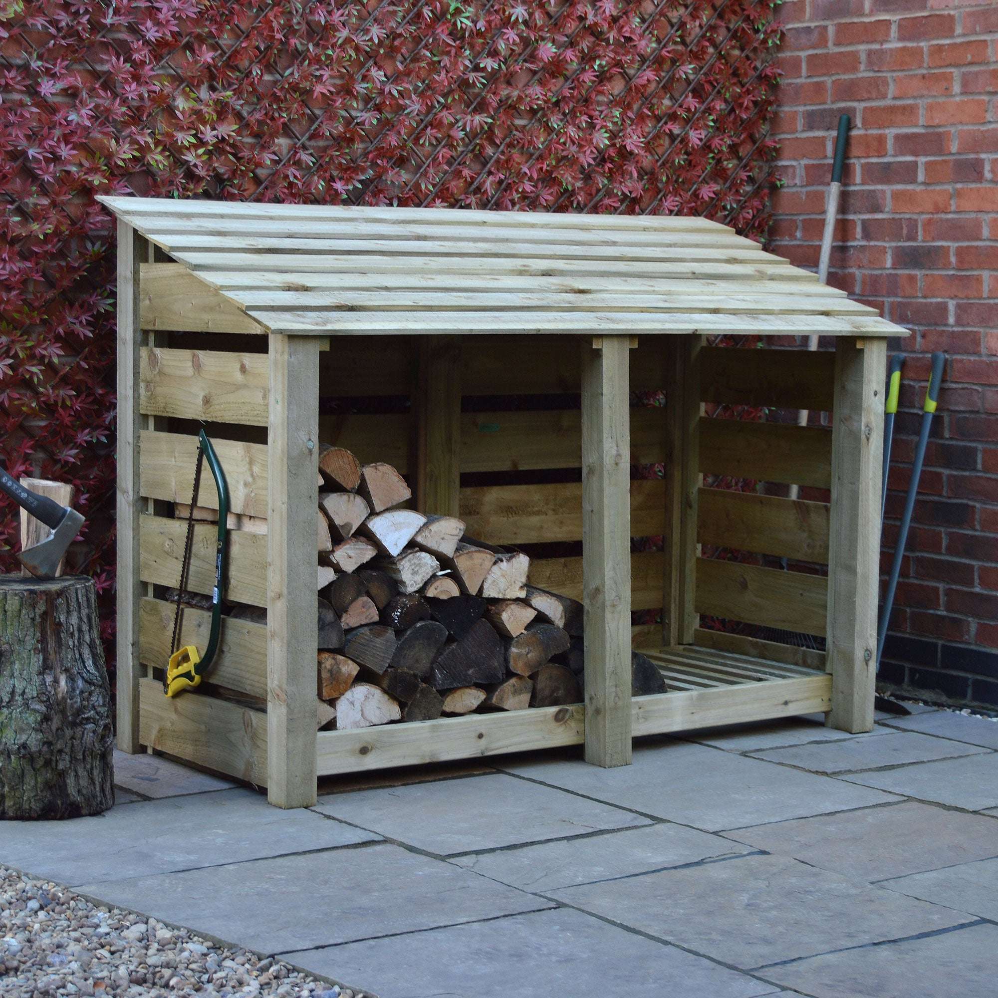 Rutland Country Hambleton Log Store - 4ft:Rutland County,Exceptional Garden