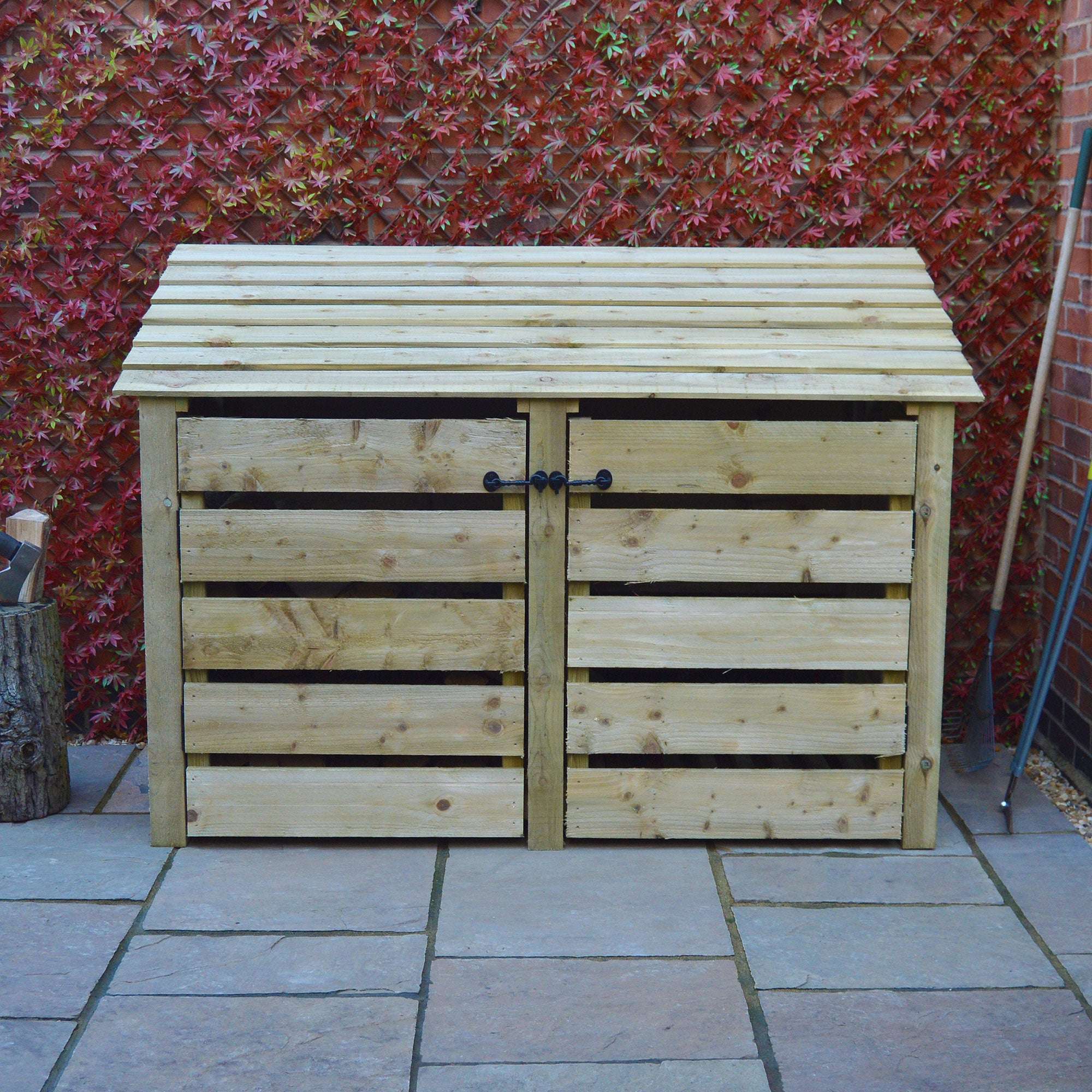 Rutland Country Hambleton Log Store with Door - 4ft:Rutland County,Exceptional Garden