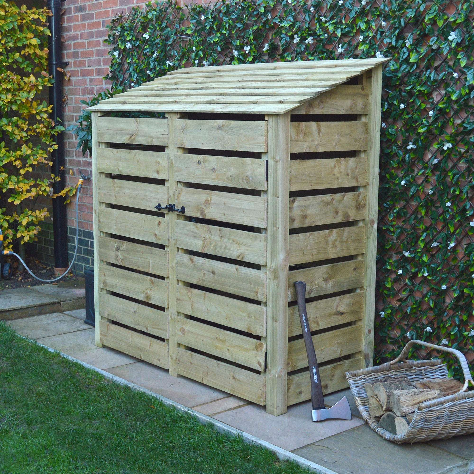 Rutland Country Hambleton Log Store with Door - 6ft:Rutland County,Exceptional Garden