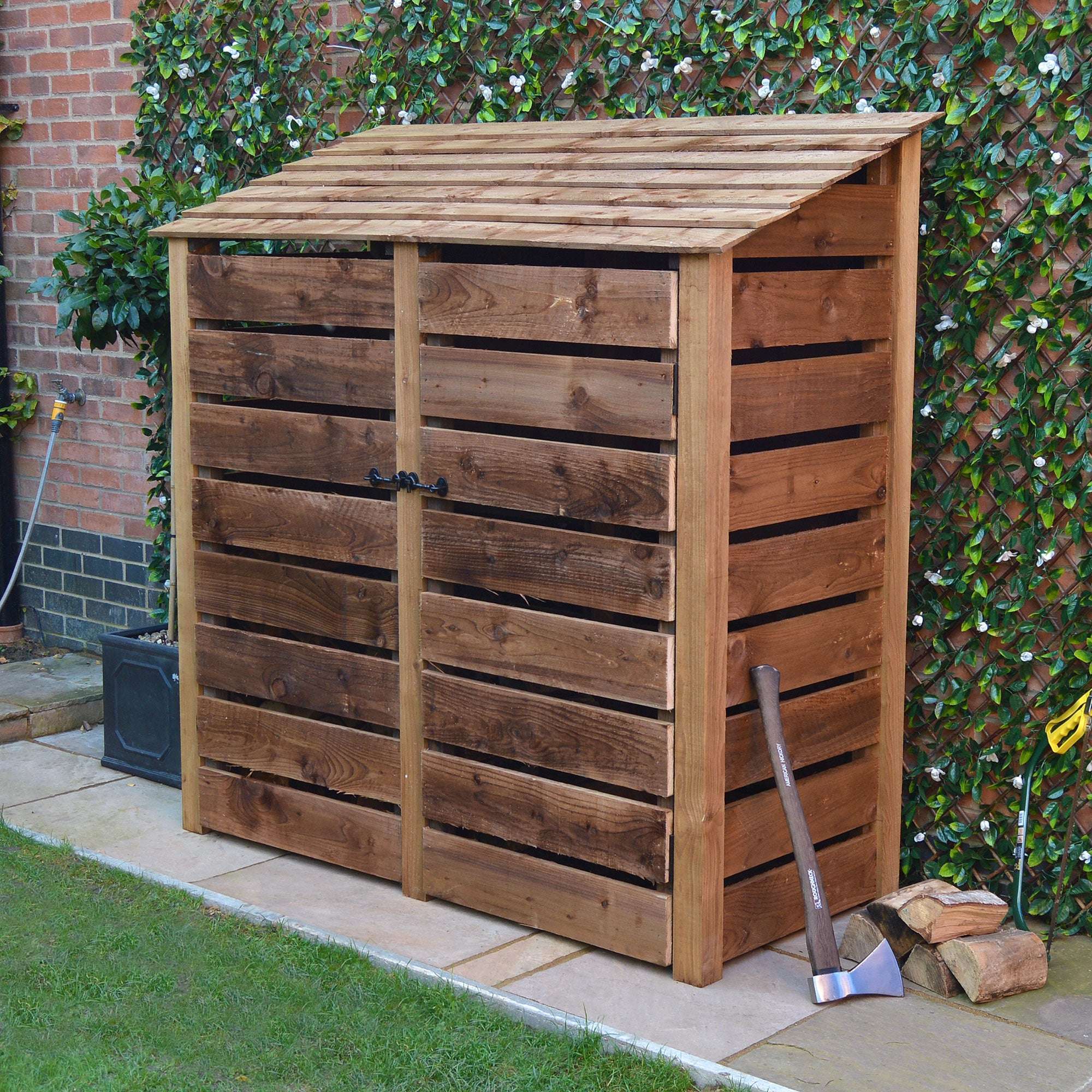 Rutland Country Hambleton Log Store with Door - 6ft:Rutland County,Exceptional Garden