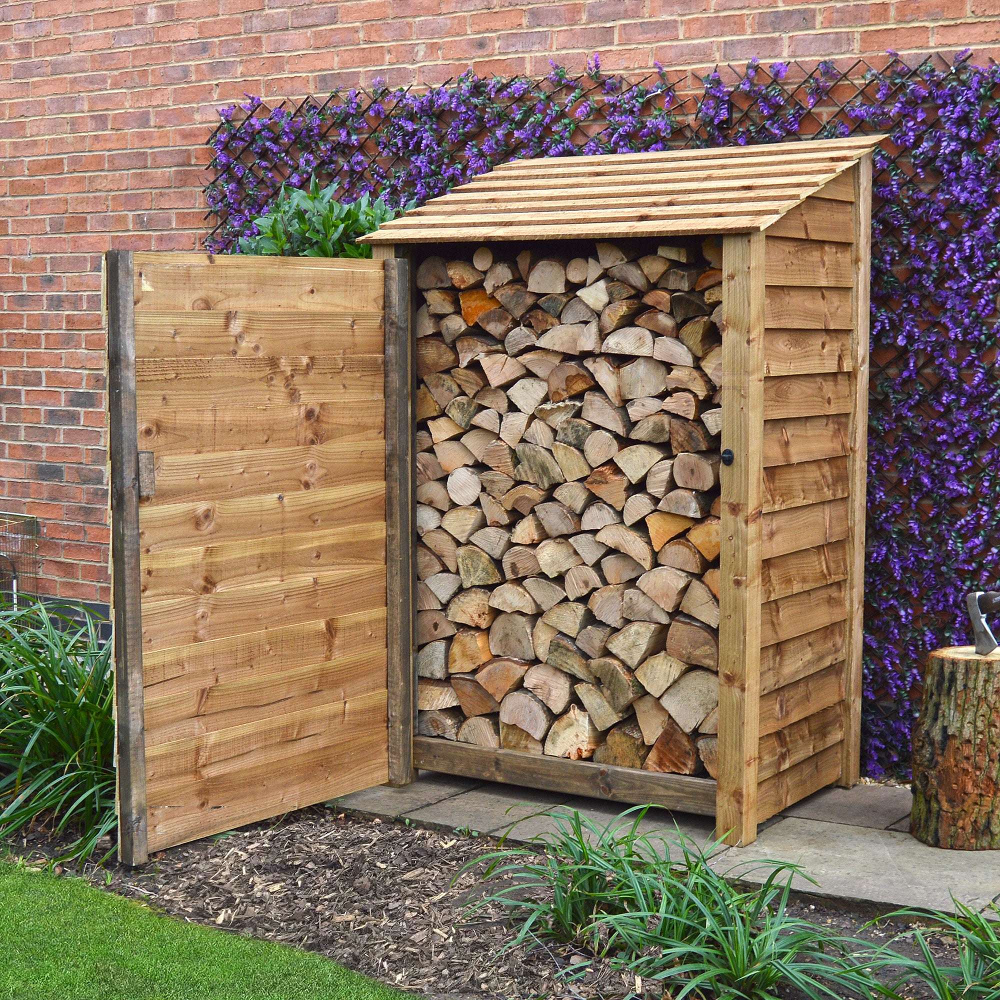 Exceptional Garden:Rutland Country Greetham Log Store With Door - 6ft