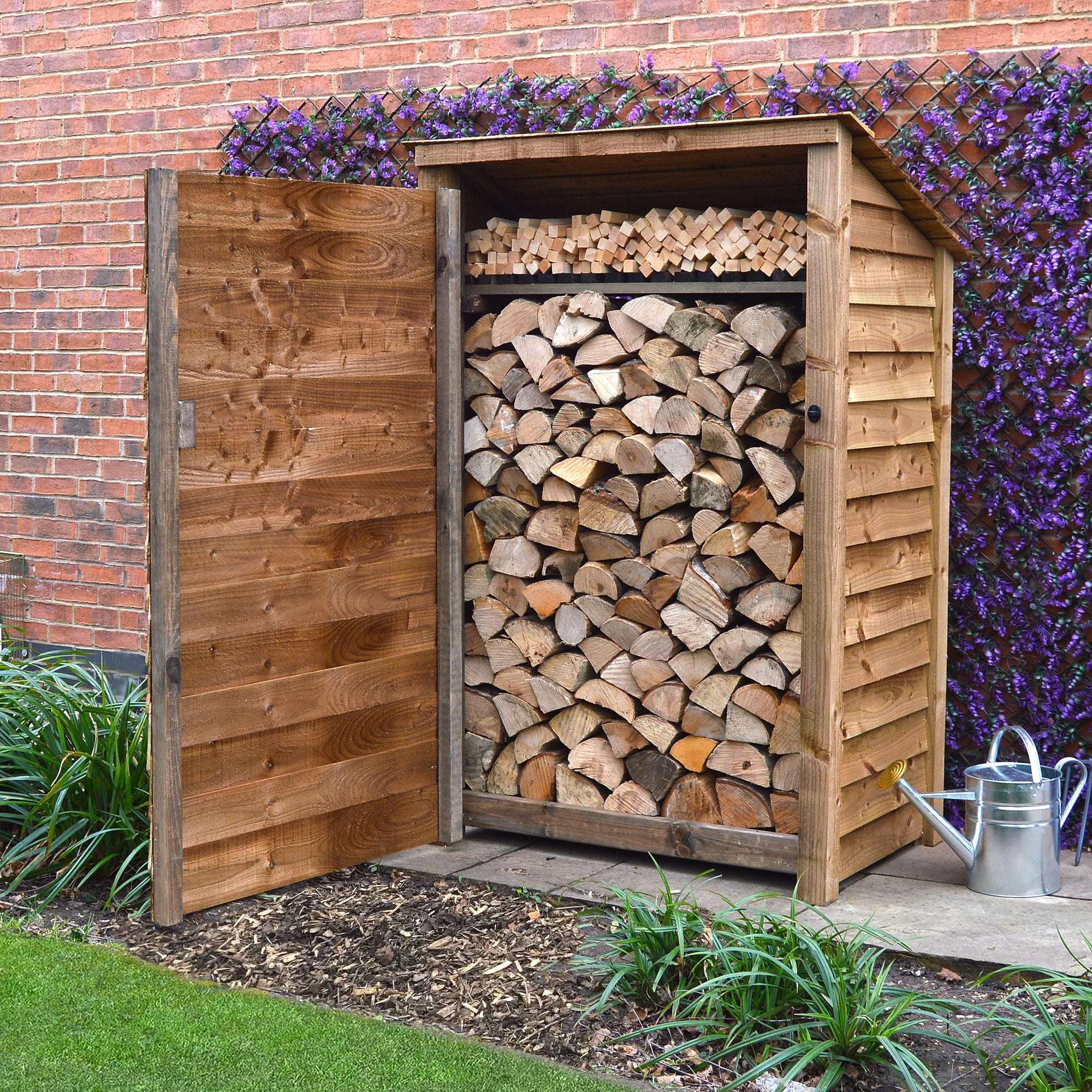 Rutland Country Greetham Log Store With Kindling Shelf and Door - 6ft:Rutland County,Exceptional Garden
